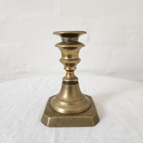 Antique Brass Squat Candlestick