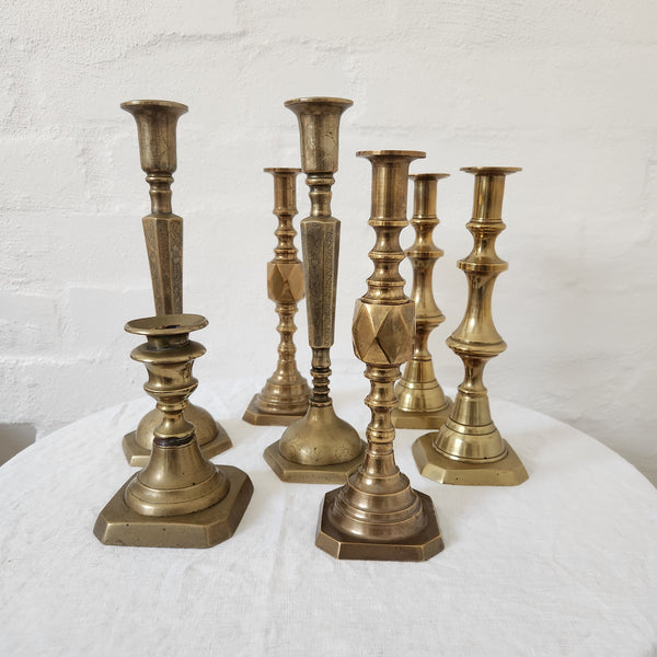 Antique Brass Squat Candlestick