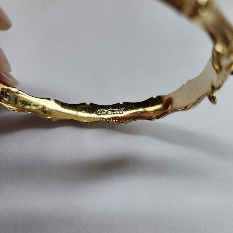 Vintage Gold Vermeil Bamboo Bangle