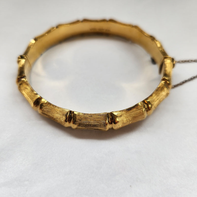 Mid Century Rolled Gold 9ct  Bamboo Bangle