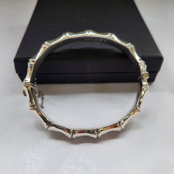 Vintage Sterling Silver Bamboo Bangle