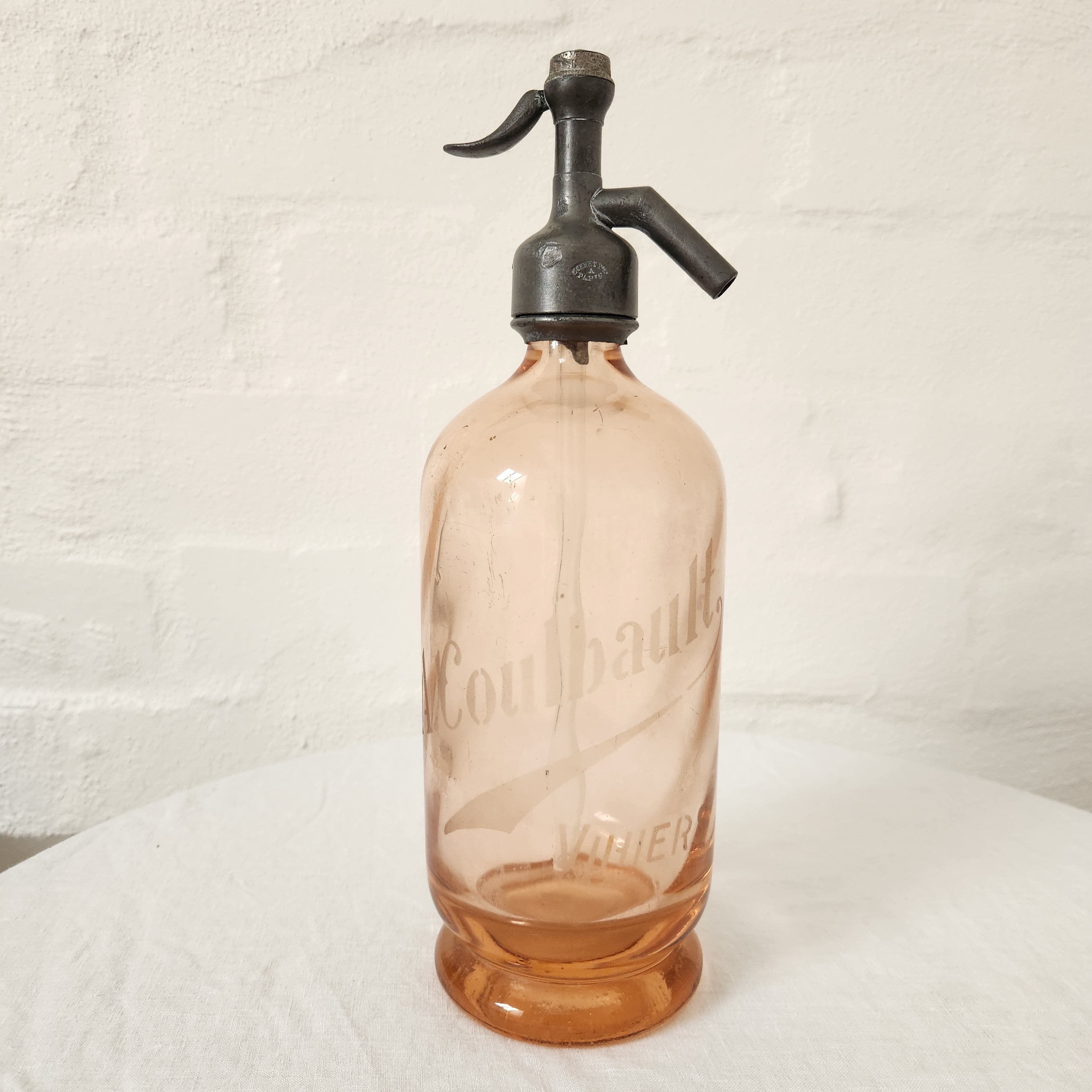 Antique French Peach Soda siphon