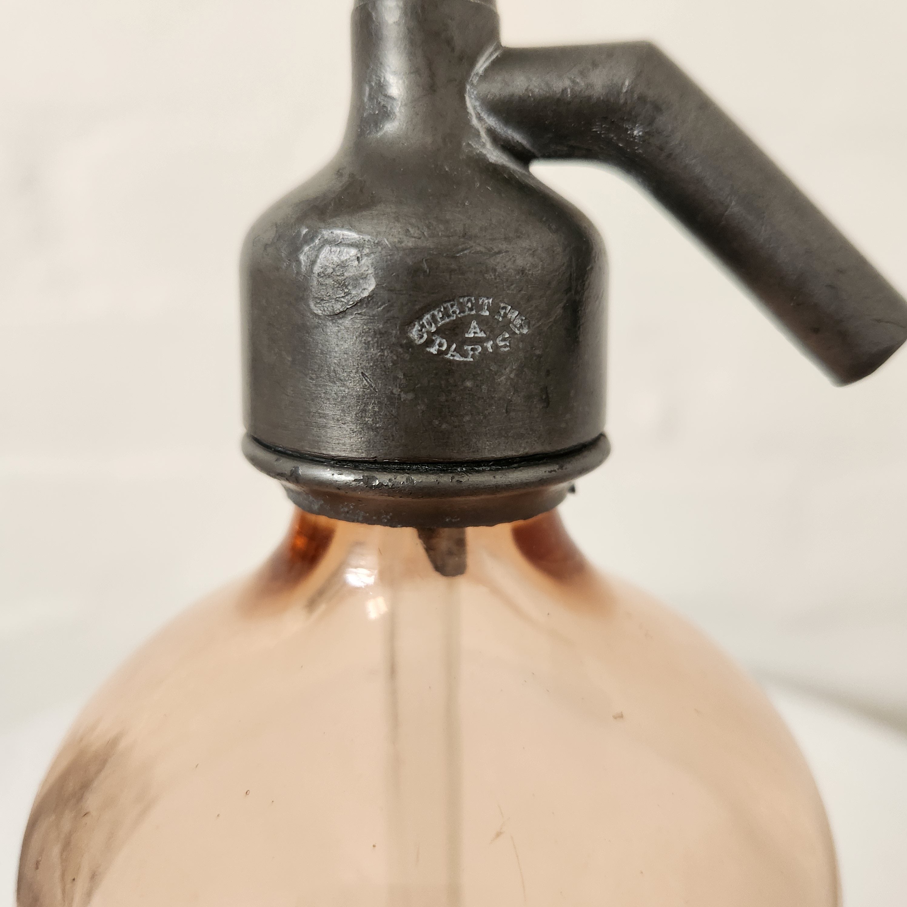 Antique French Peach Soda siphon