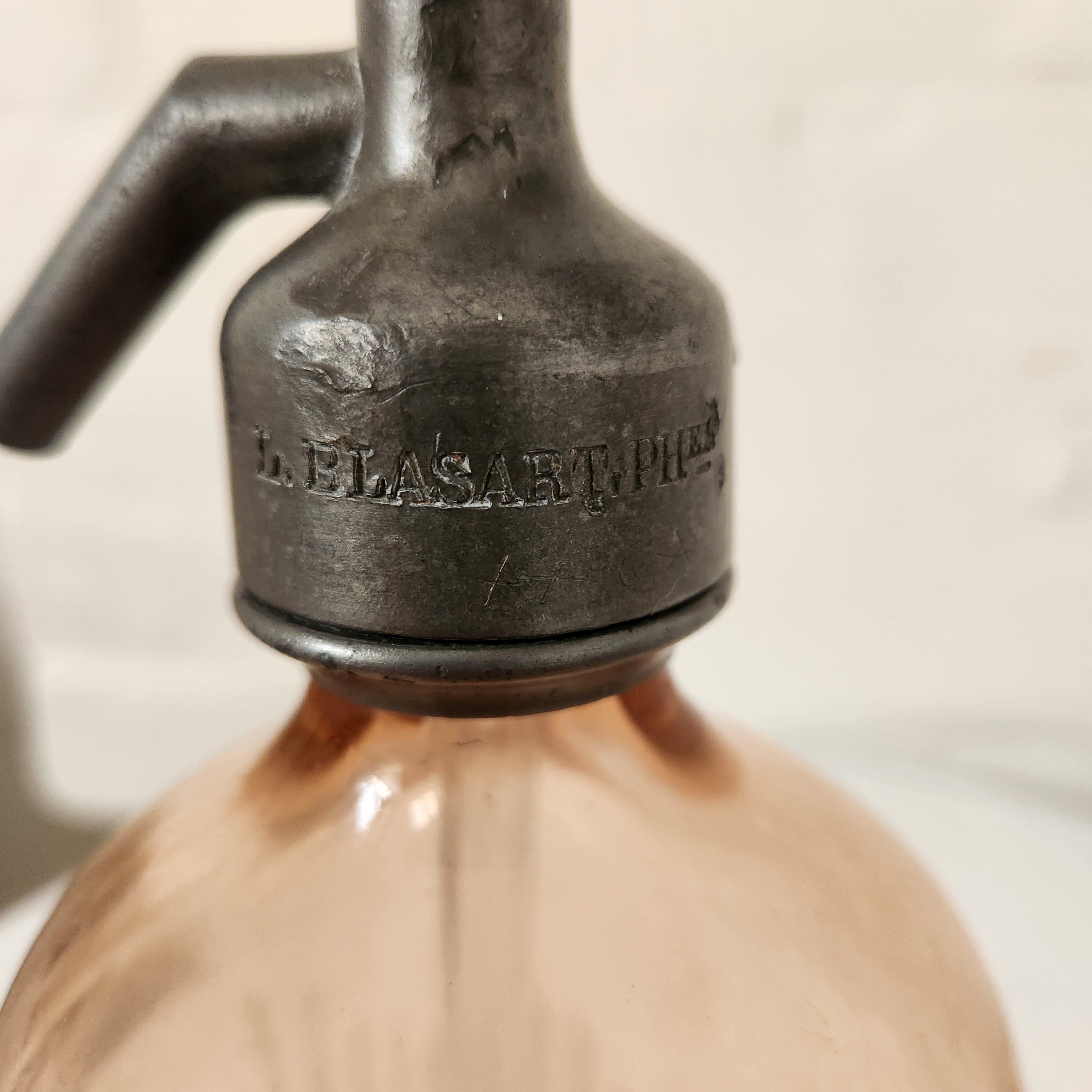 Antique French Peach Soda siphon
