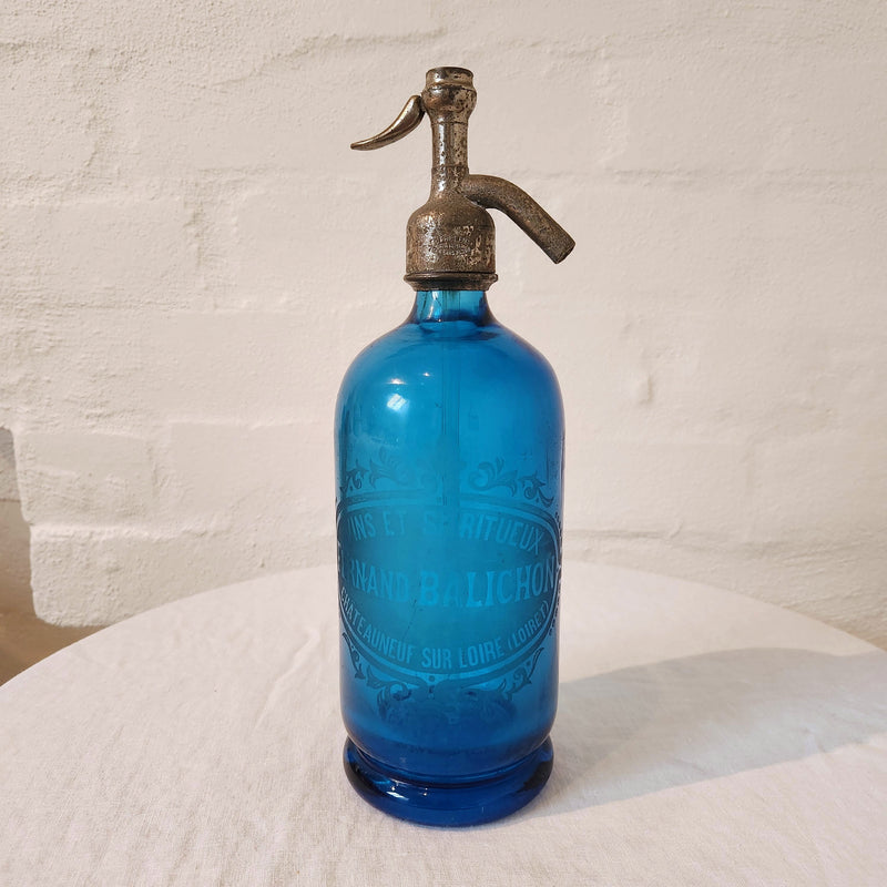 Antique French Blue Soda siphon