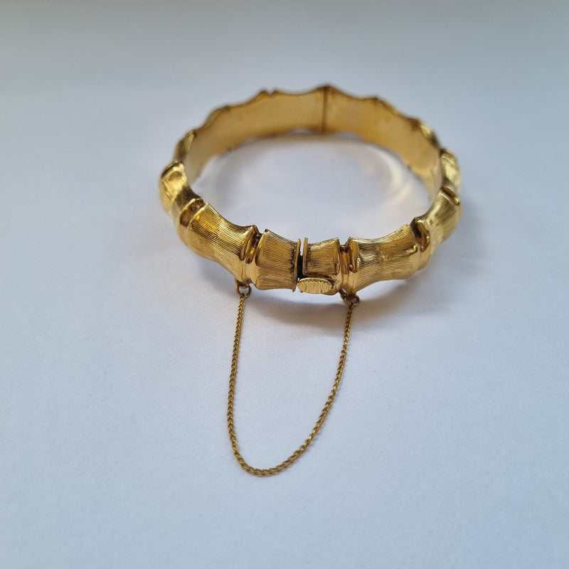 Mid Century Rolled Gold 9ct  Bamboo Bangle