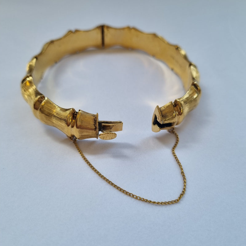 Mid Century Rolled Gold 9ct  Bamboo Bangle