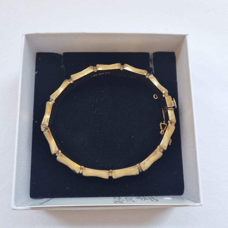 Mid Century Rolled Gold 9ct  Bamboo Bangle