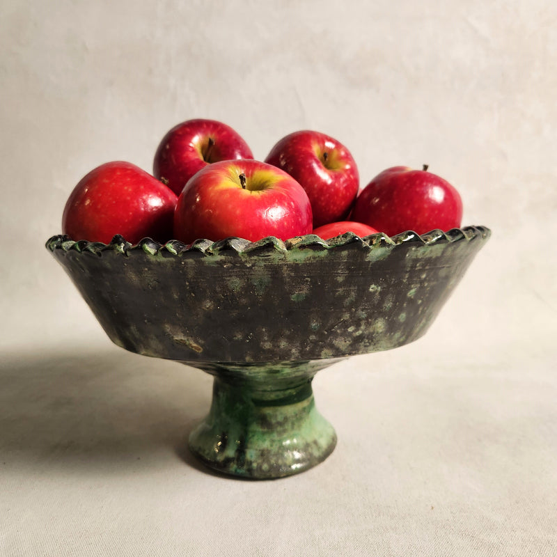 Large Tamegroute Pedestal Bowl - Vert