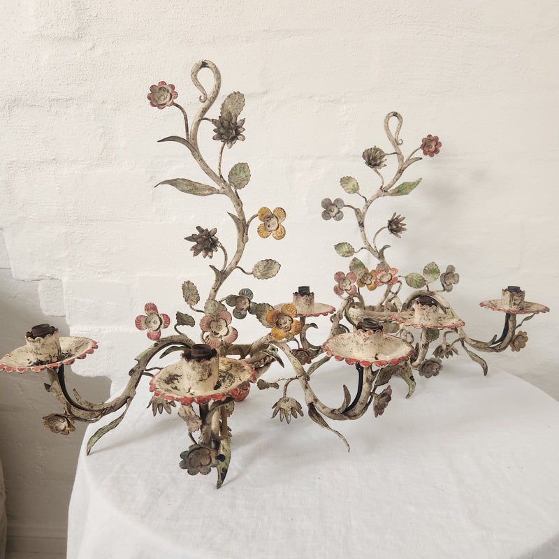 Vintage Florentine Wall Sconces, circa 1960