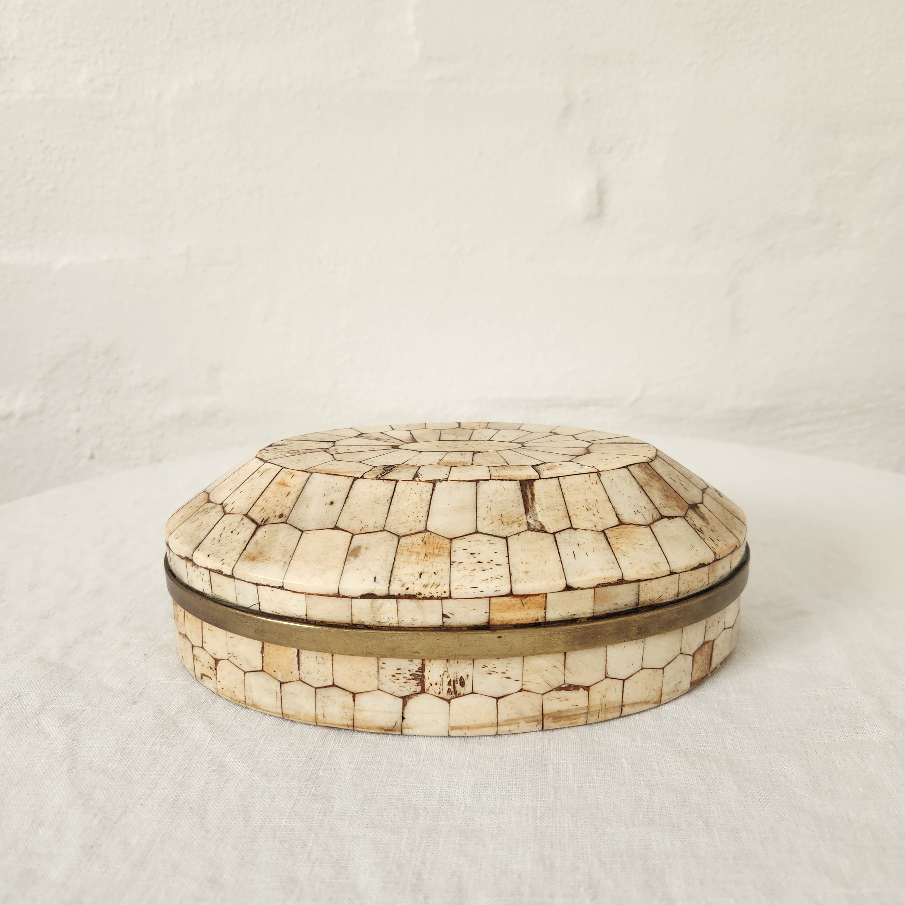 Moroccan Bone Box with Brass interior