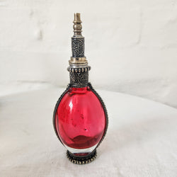 Moroccan Glass Perfume Bottle - Red