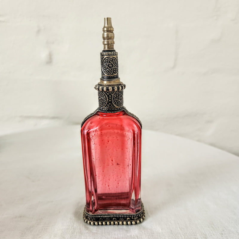 Moroccan Glass Perfume Bottle - Red