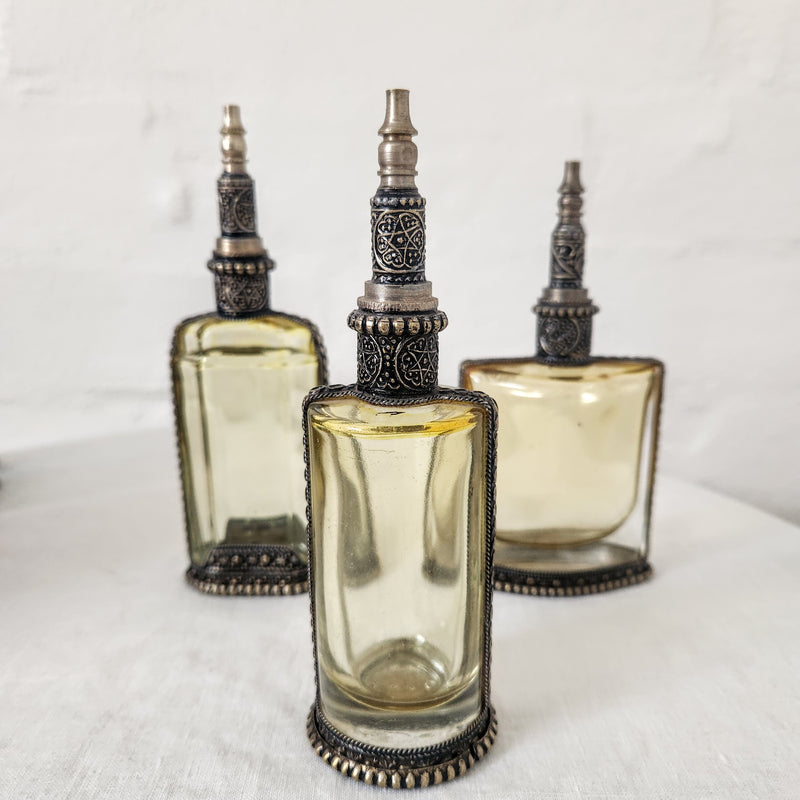 Moroccan Glass Perfume Bottle - Yellow