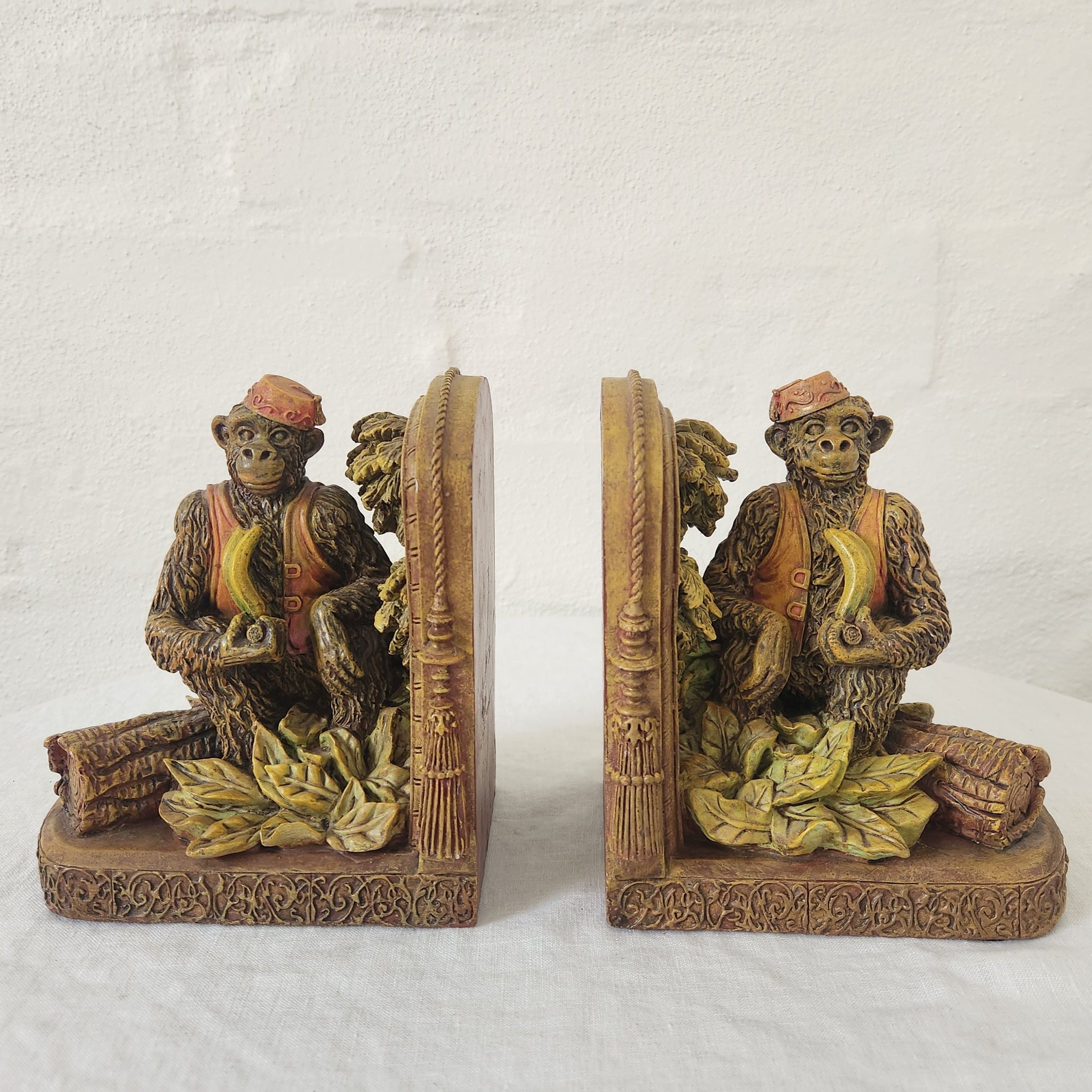 Pair of Vintage Monkey Bookends