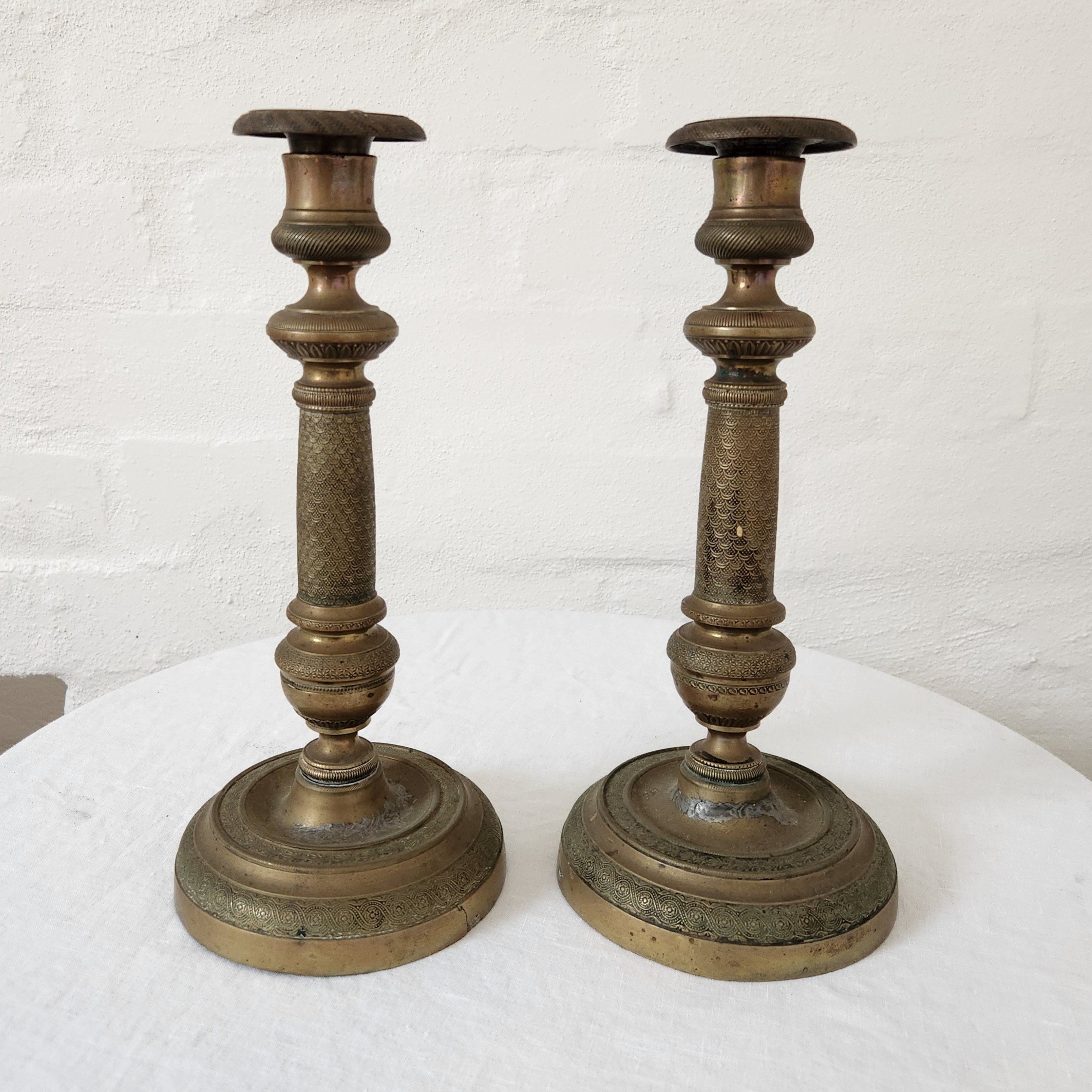 Vintage Brass Candlestick Pair