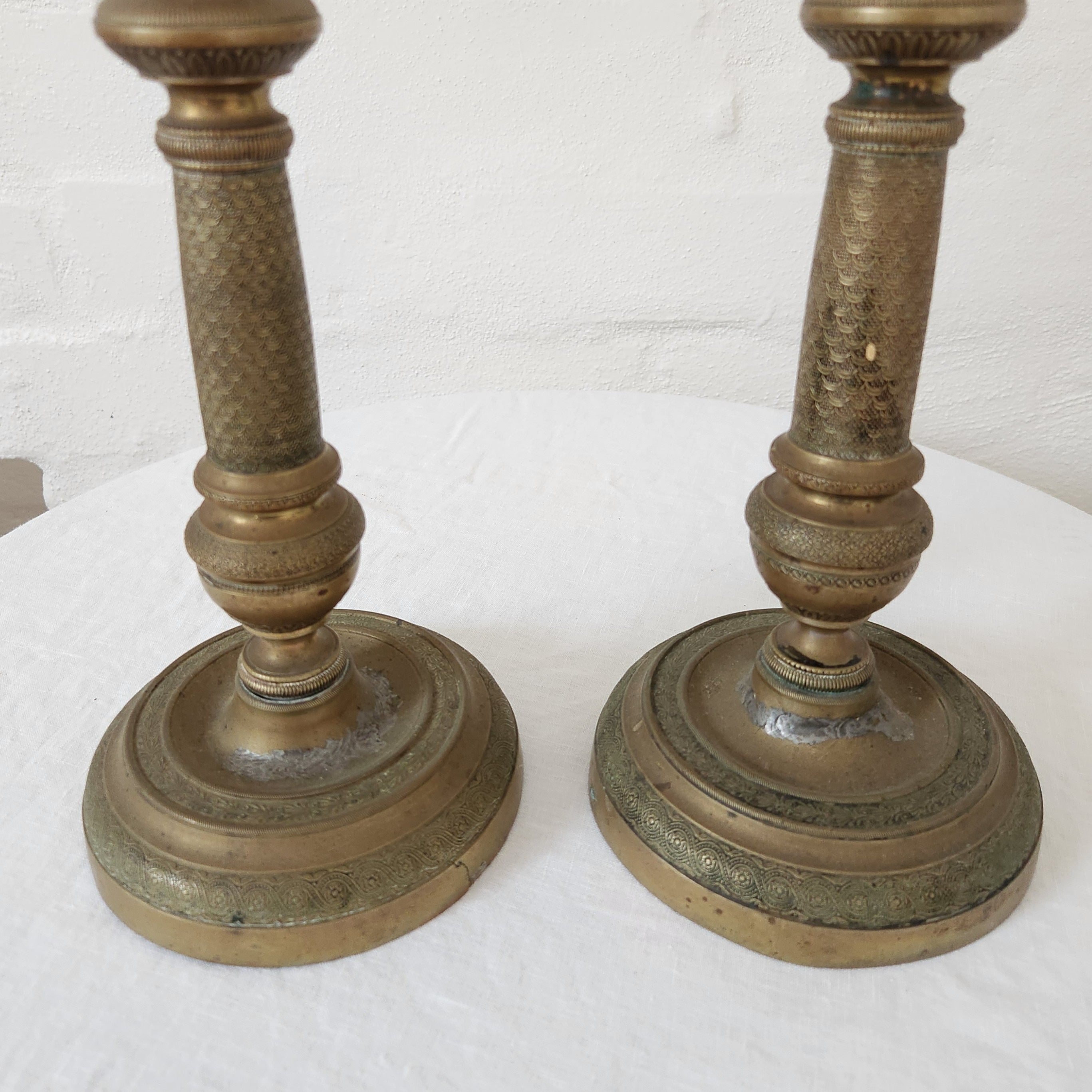 Vintage Brass Candlestick Pair