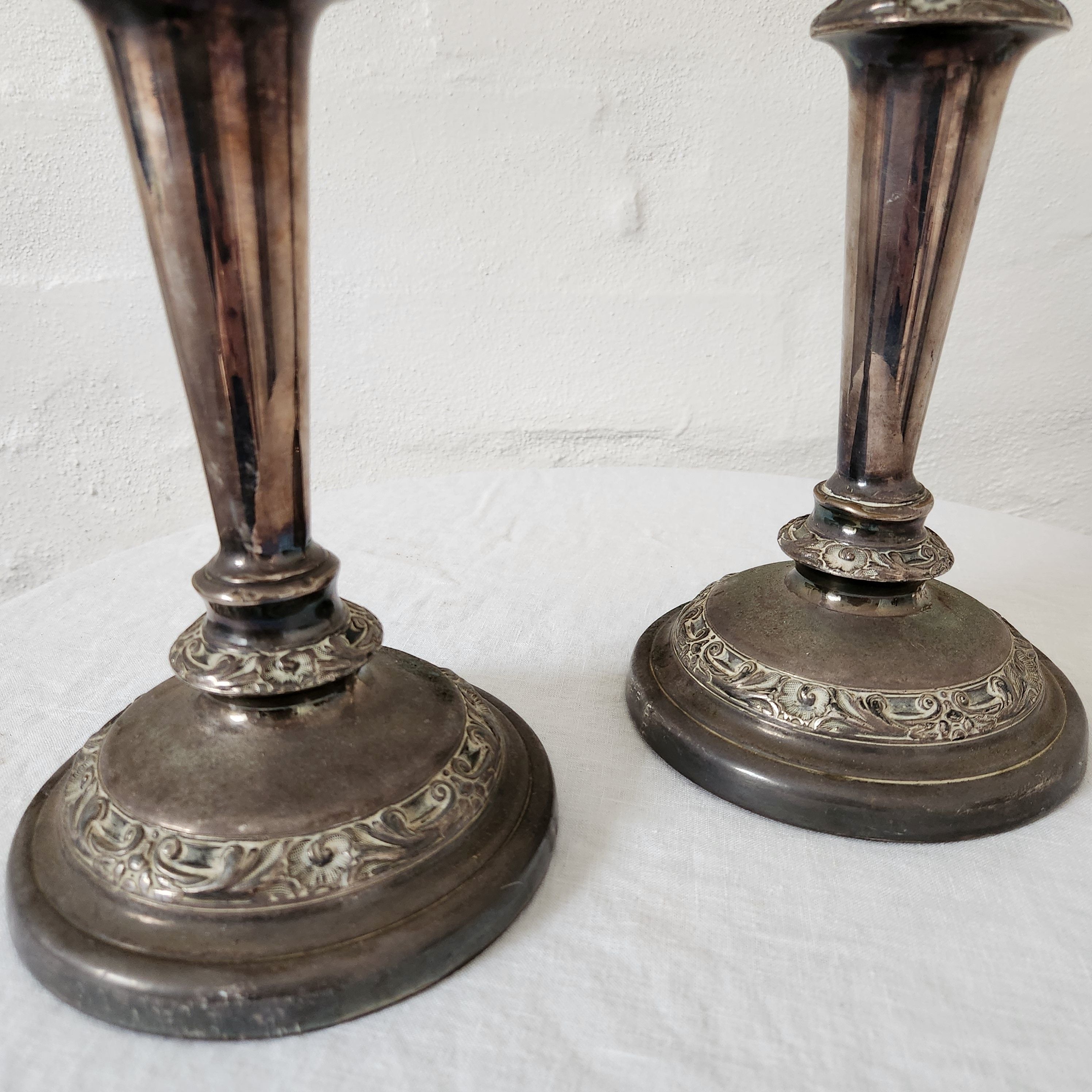 Silver Plated Pair of Candlestick Holders