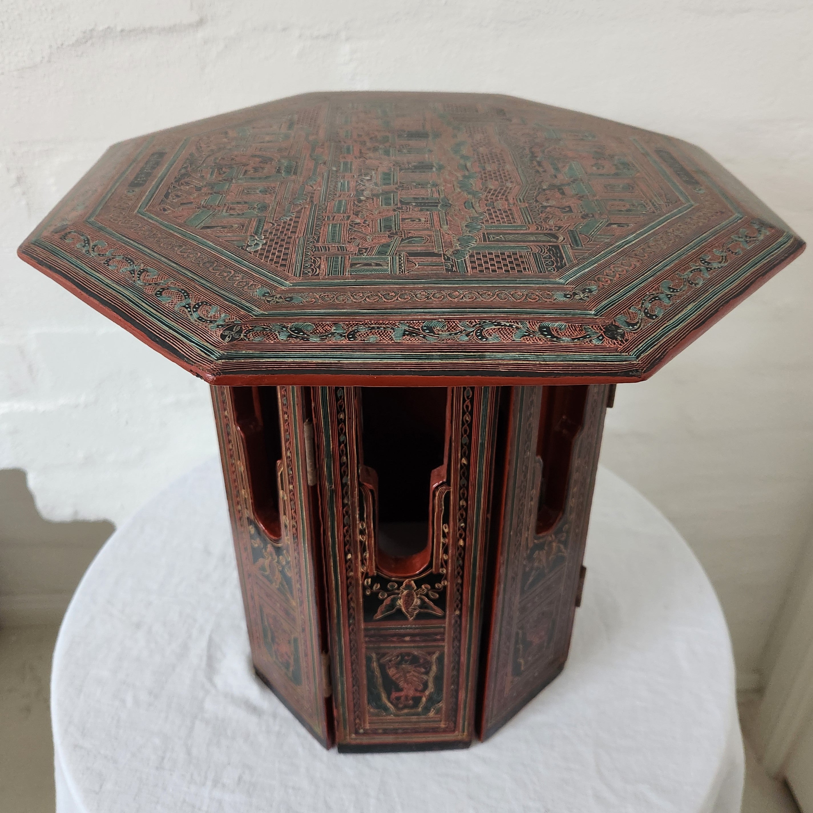 Small Handmade Burmese Octagonal Wooden Table