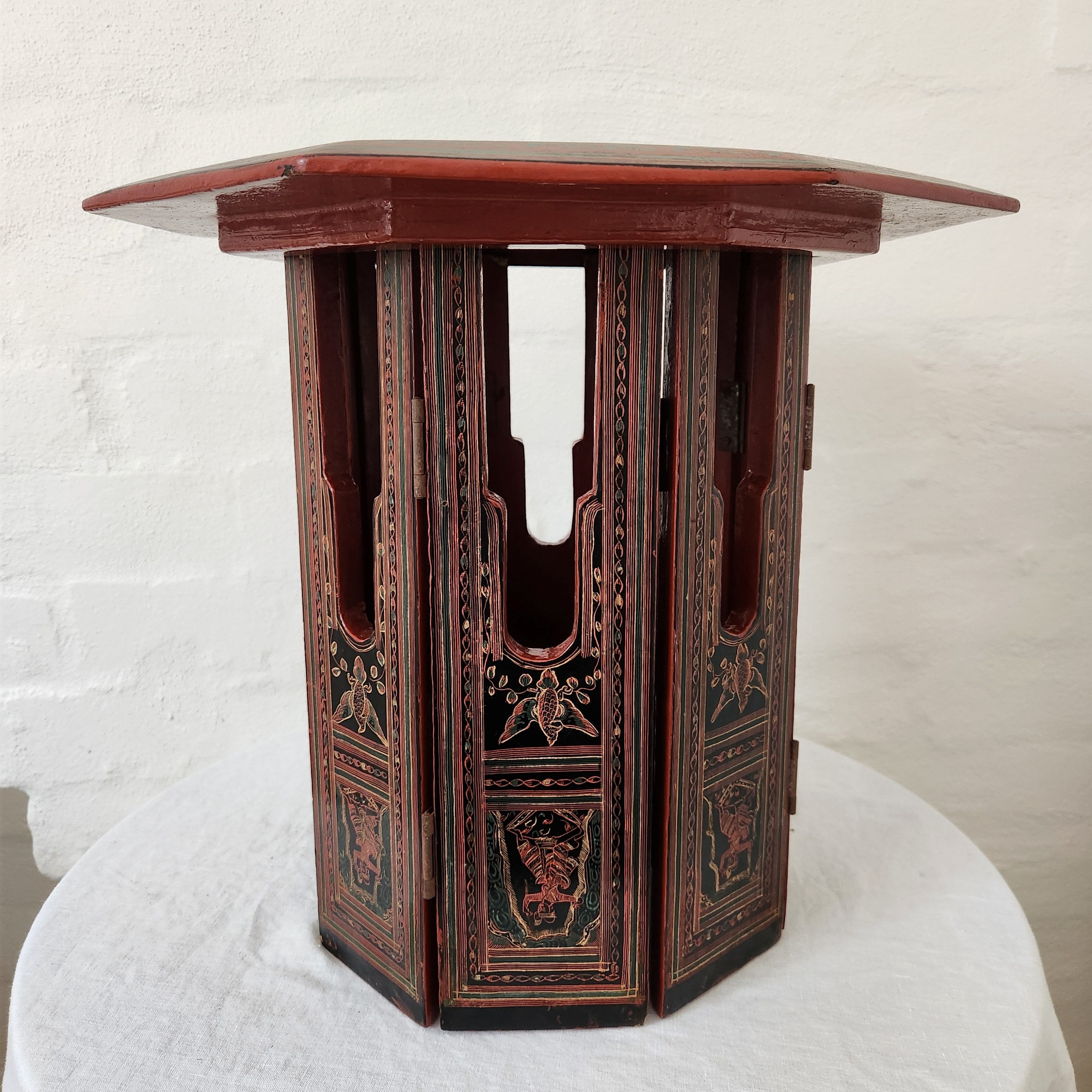 Small Handmade Burmese Octagonal Wooden Table