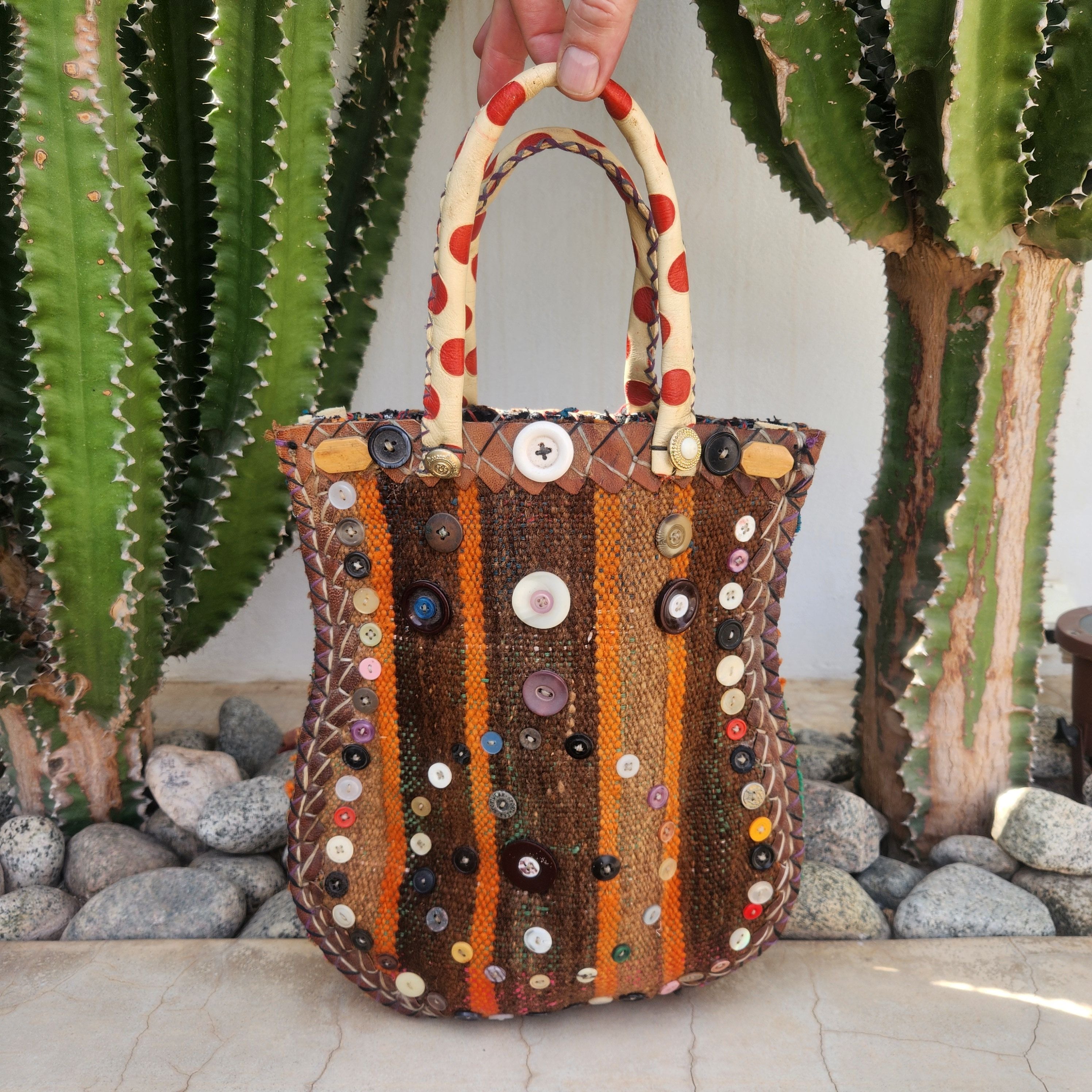 Moroccan Carpet Button Bag