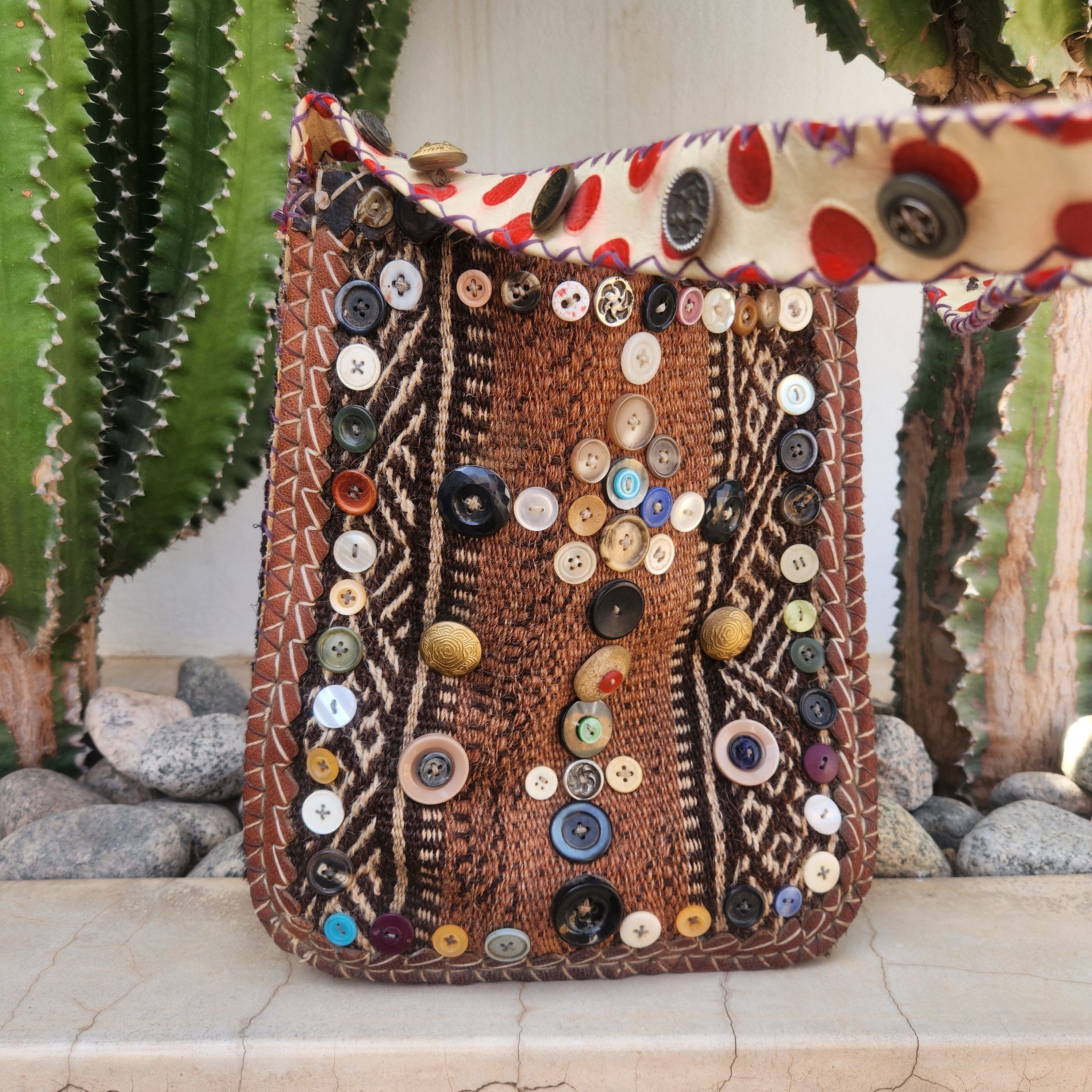 Moroccan Carpet Button Bag