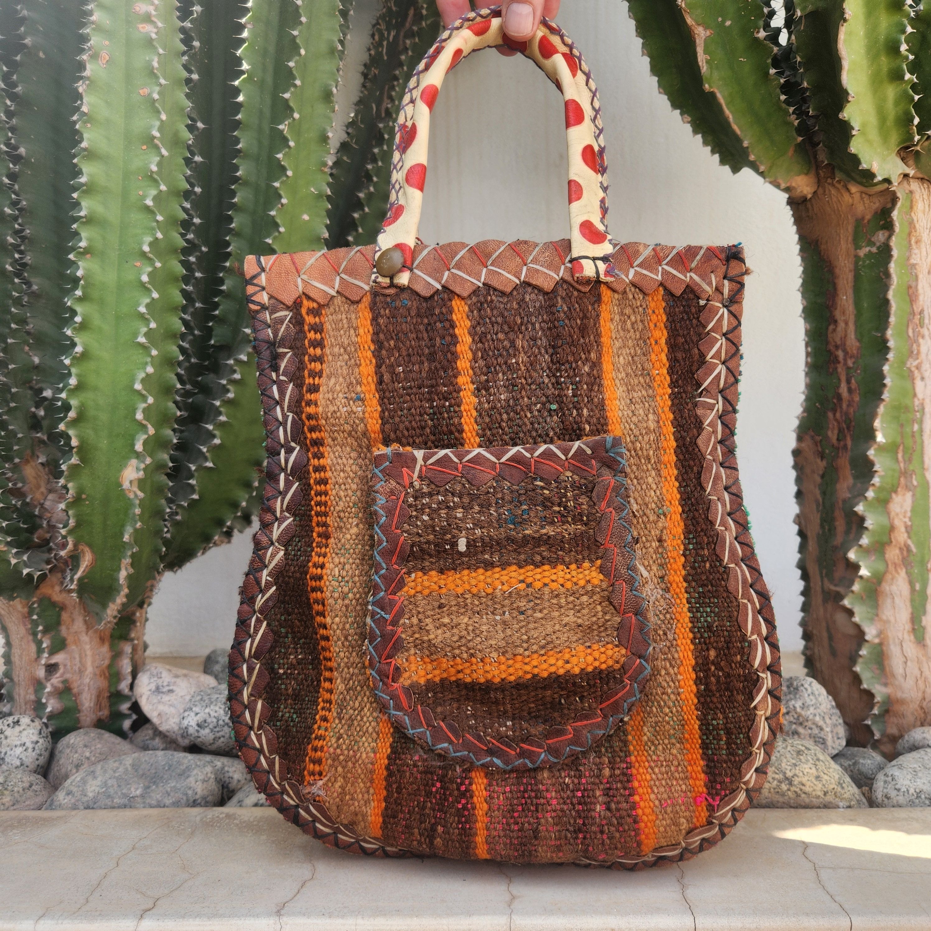 Moroccan Carpet Button Bag