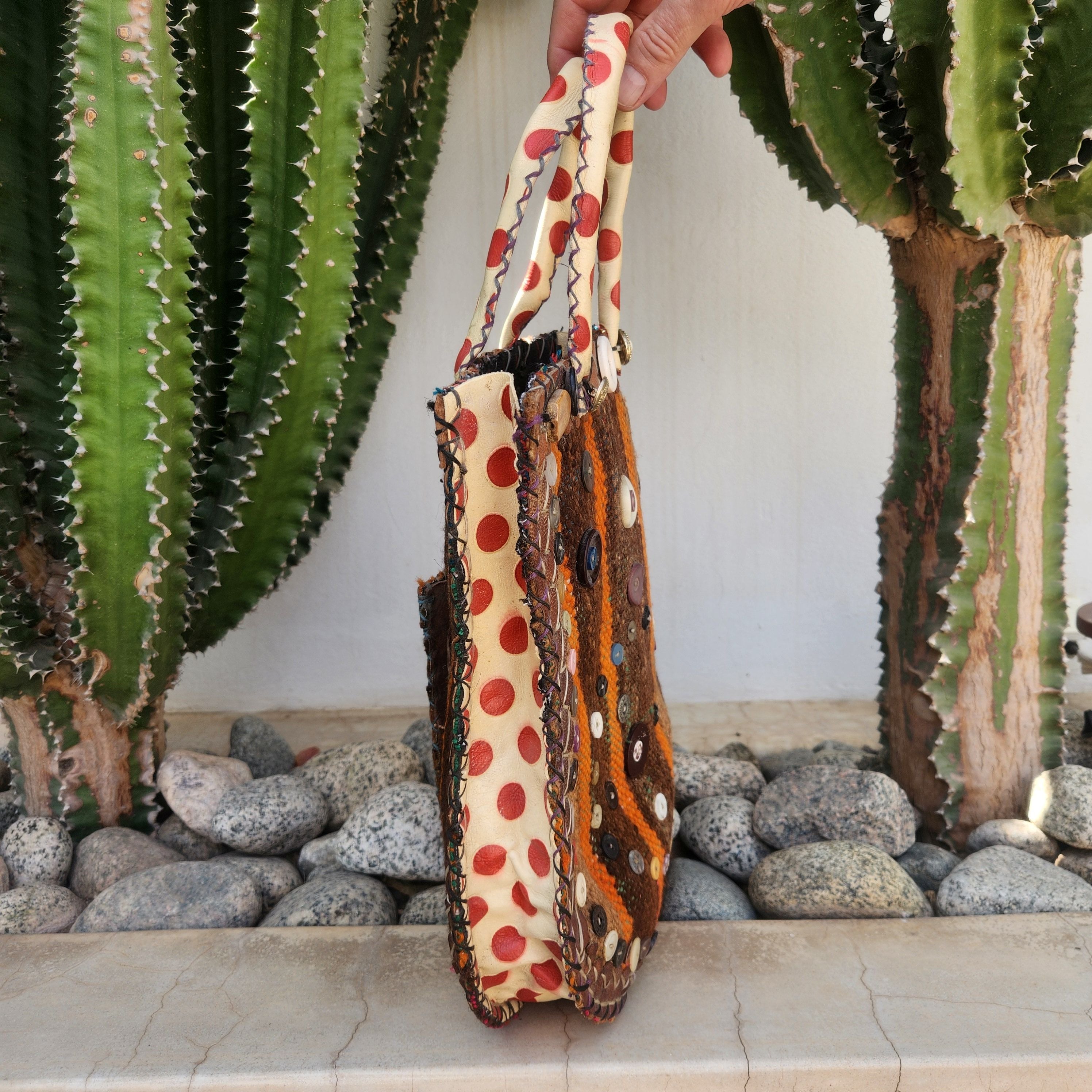 Moroccan Carpet Button Bag