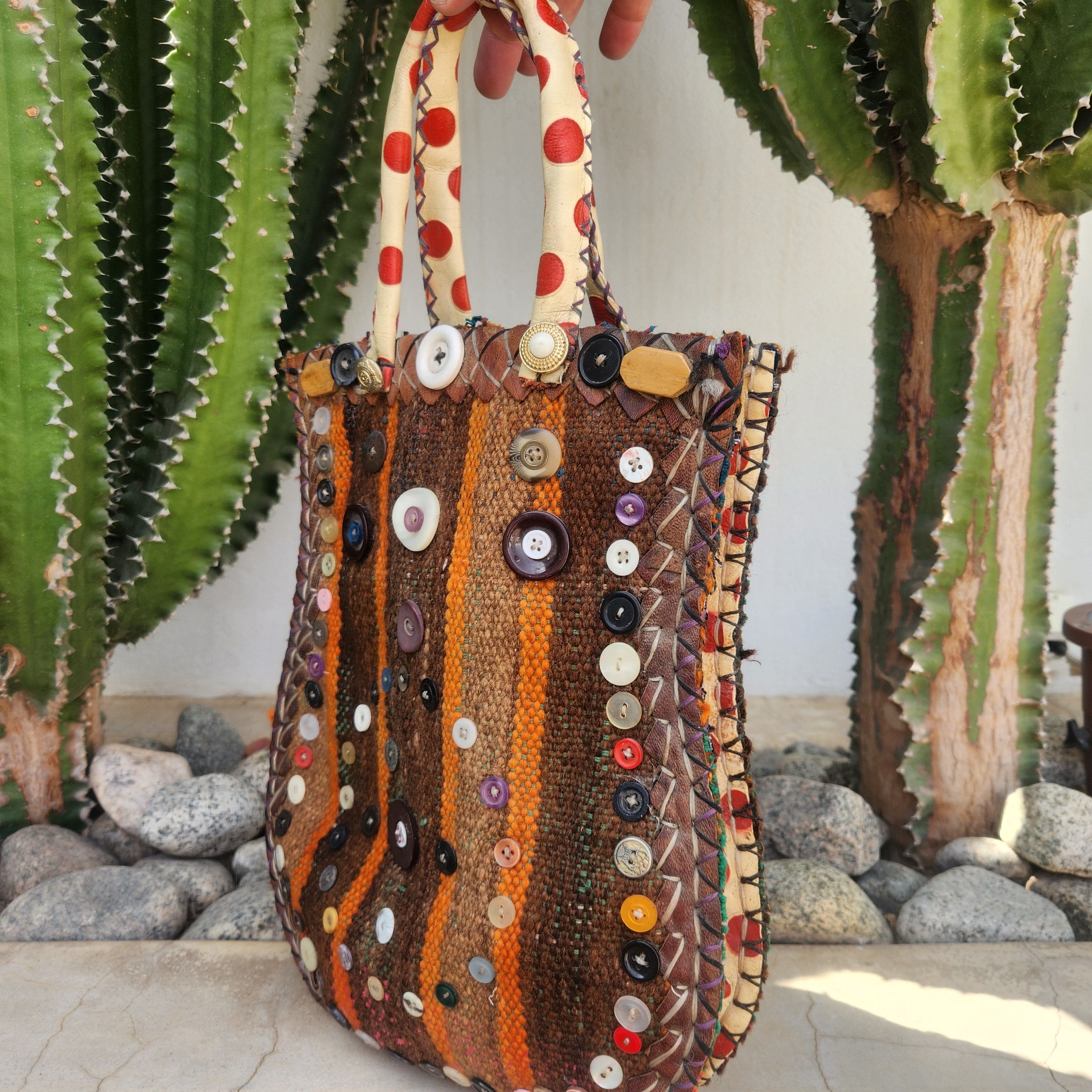 Moroccan Carpet Button Bag