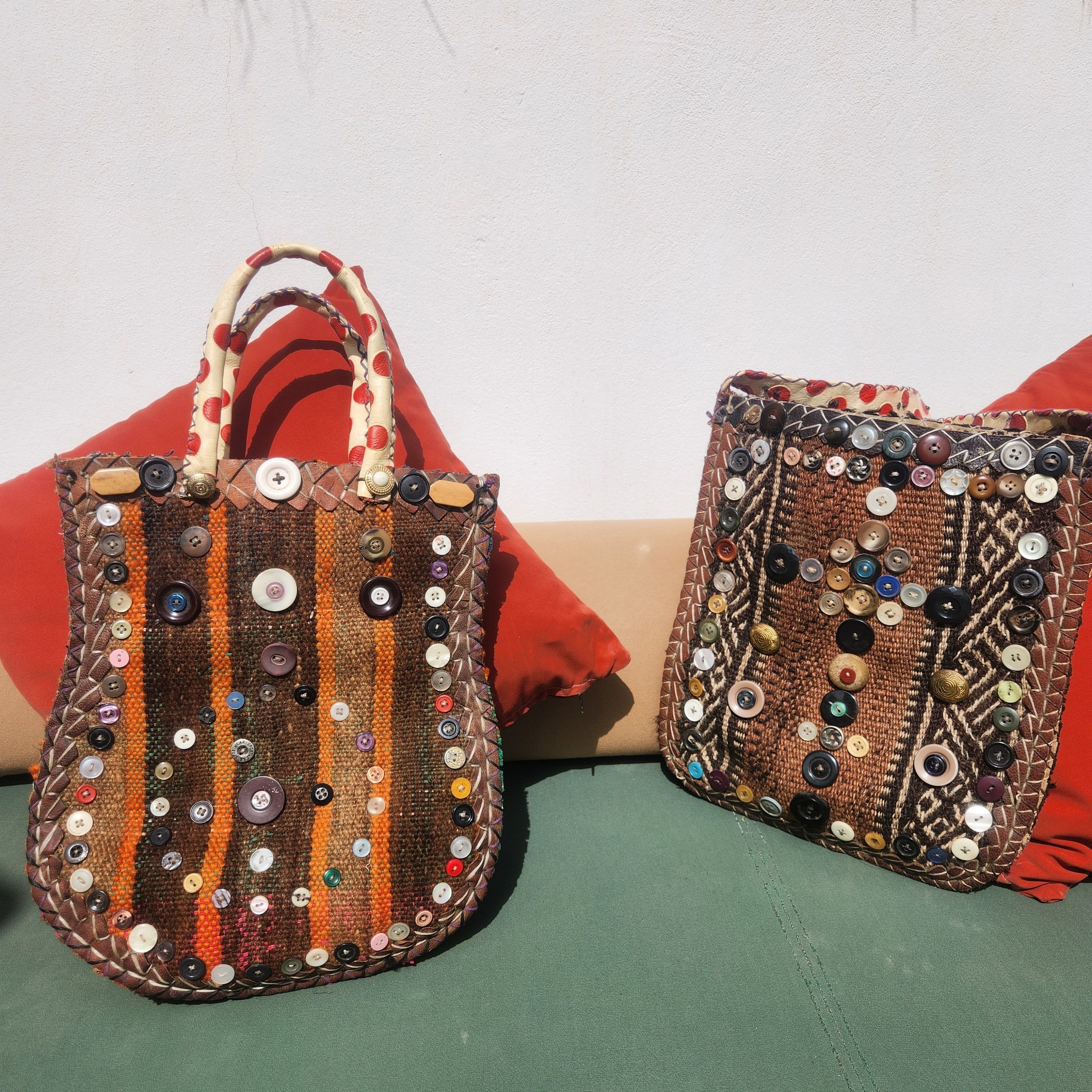 Moroccan Carpet Button Bag