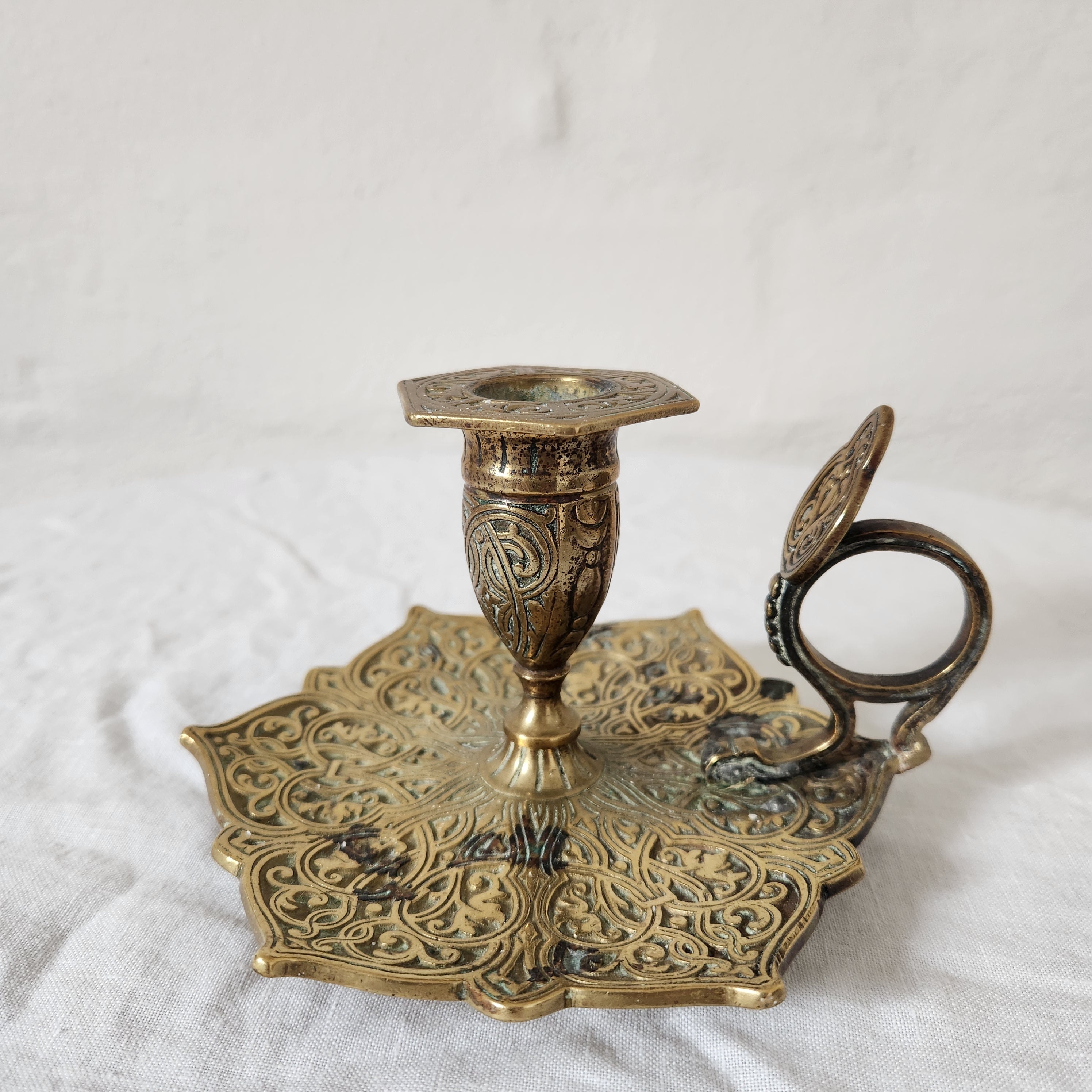 Vintage Brass Chamber Candlestick
