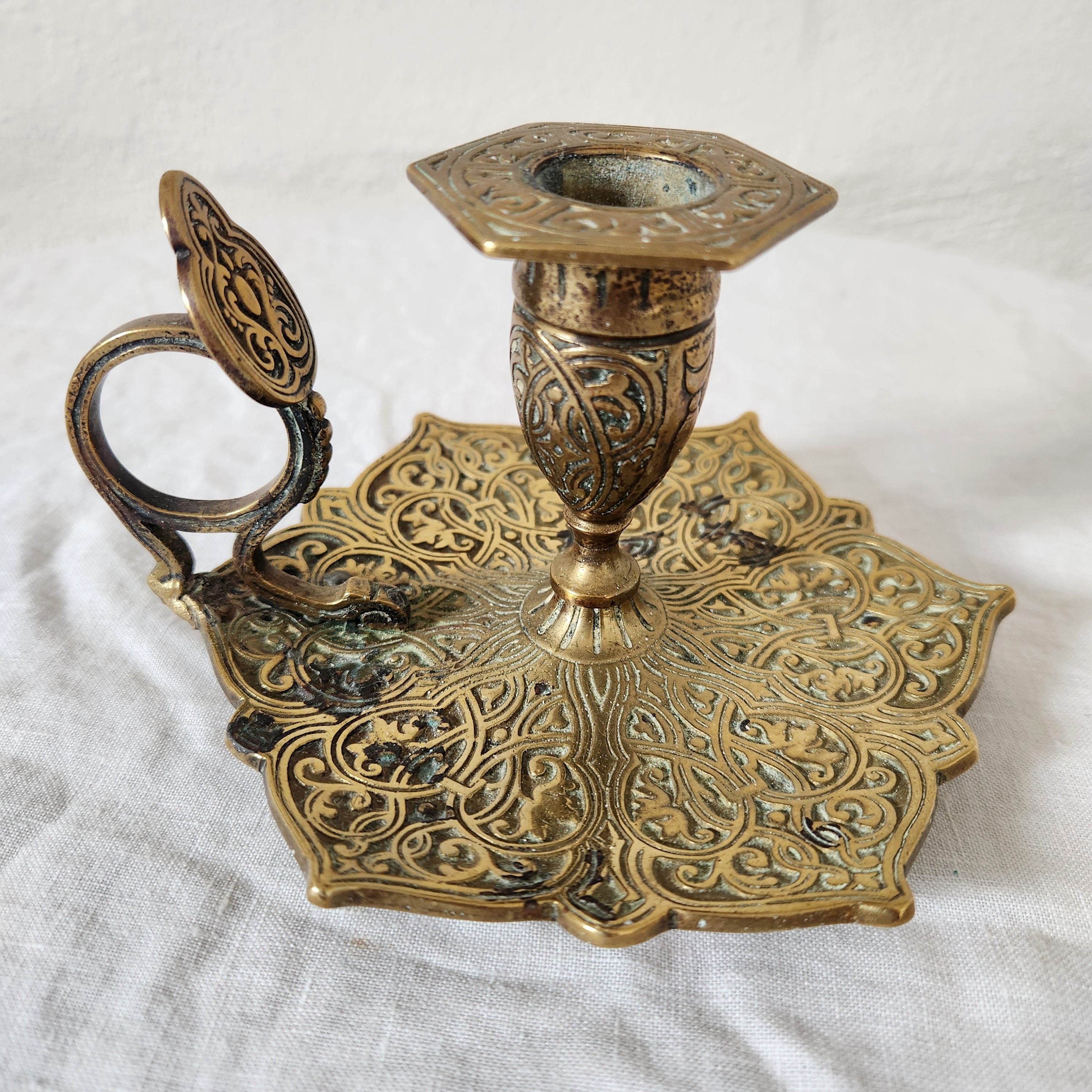Vintage Brass Chamber Candlestick