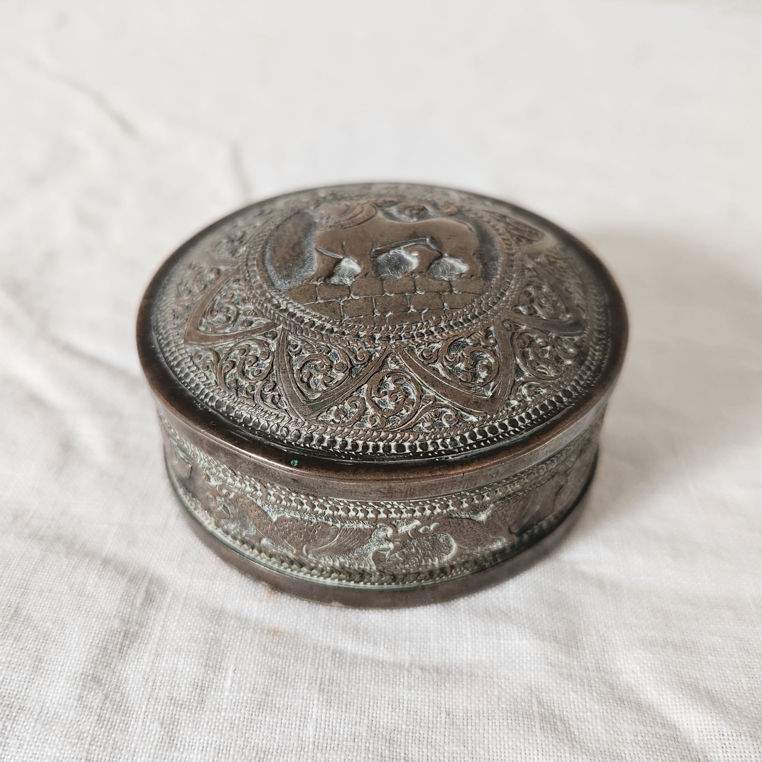 Burmese Silver Trinket Box