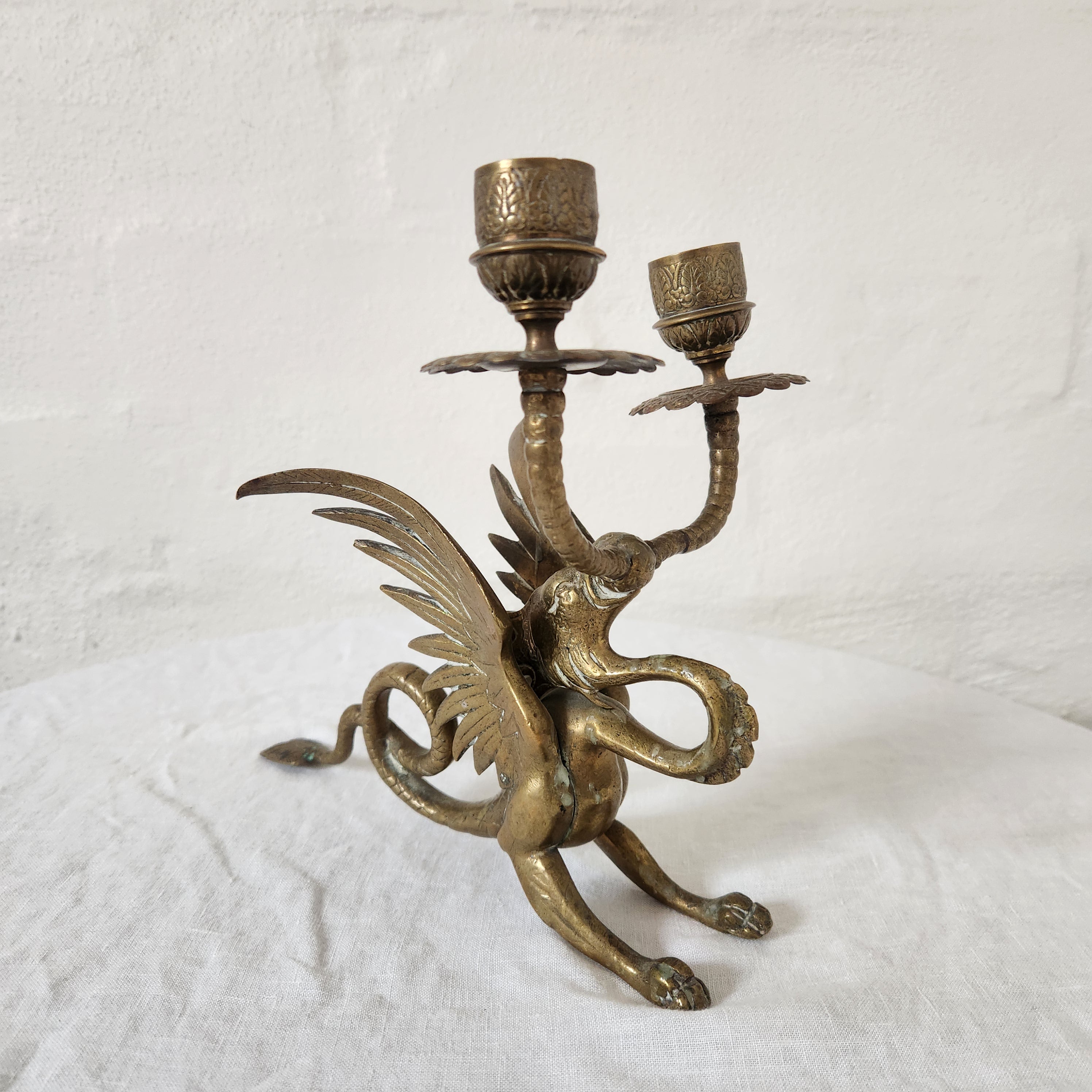 Vintage French Brass Candelabra