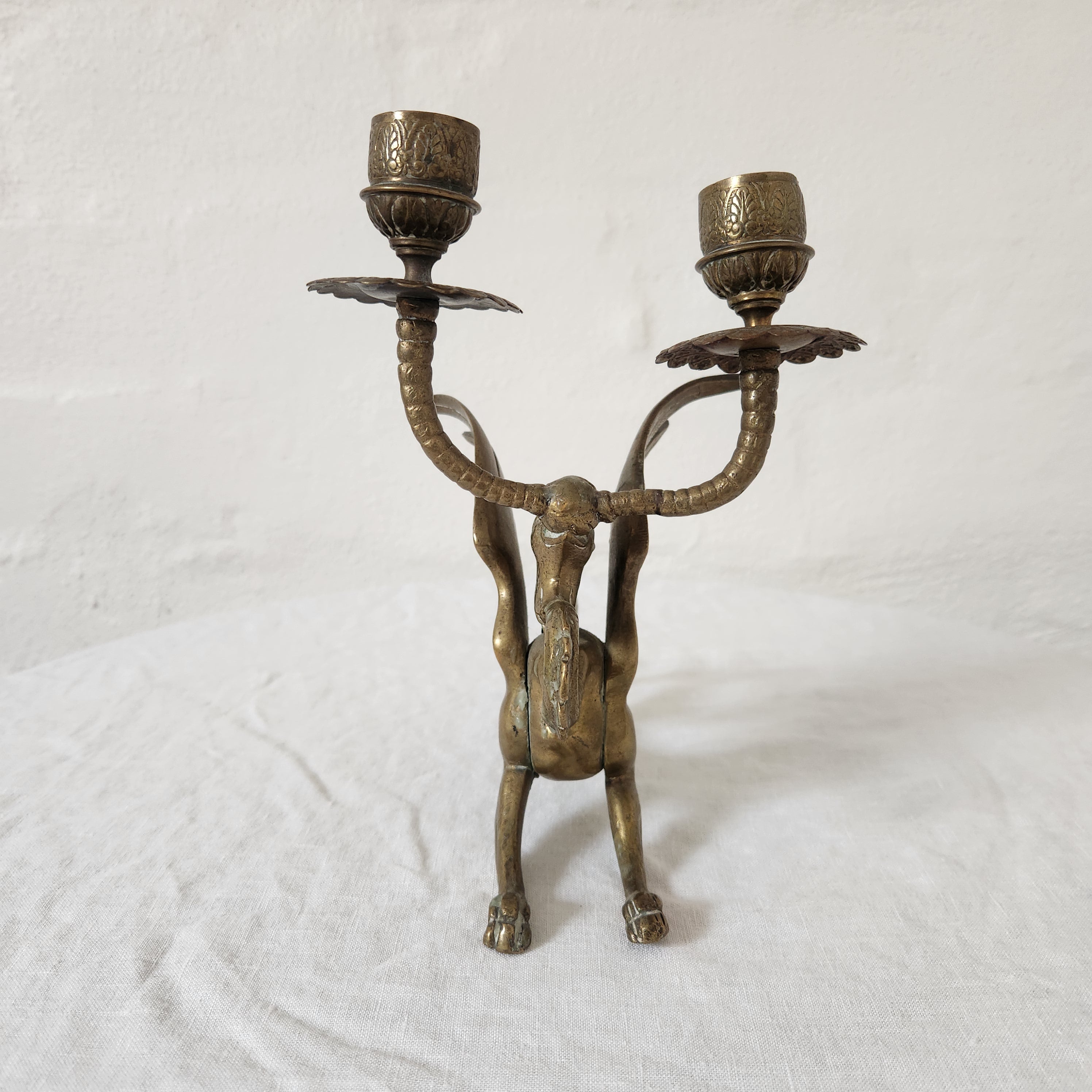 Vintage French Brass Candelabra