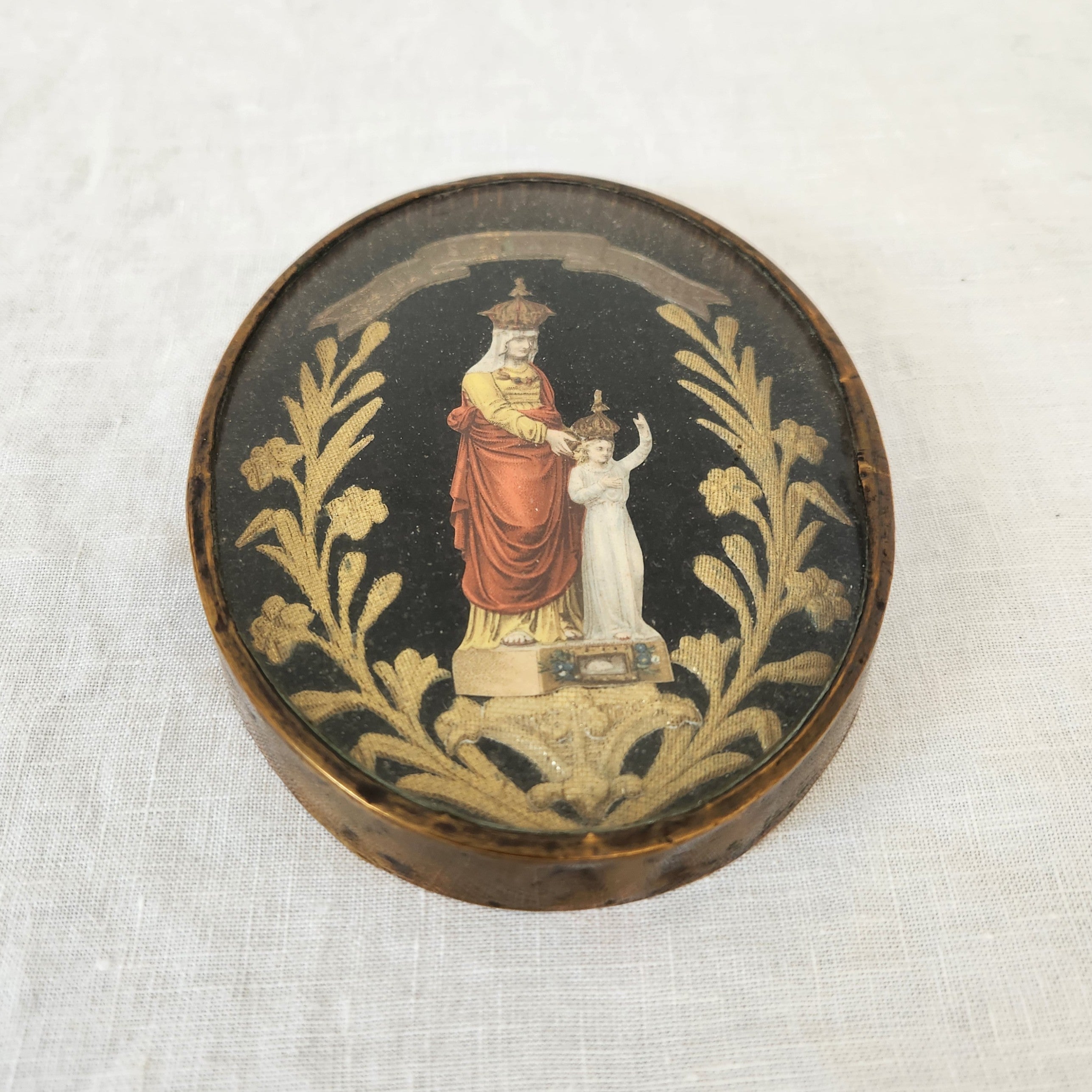 Antique Napoleon III Religious relic of Saint Anne D’auray