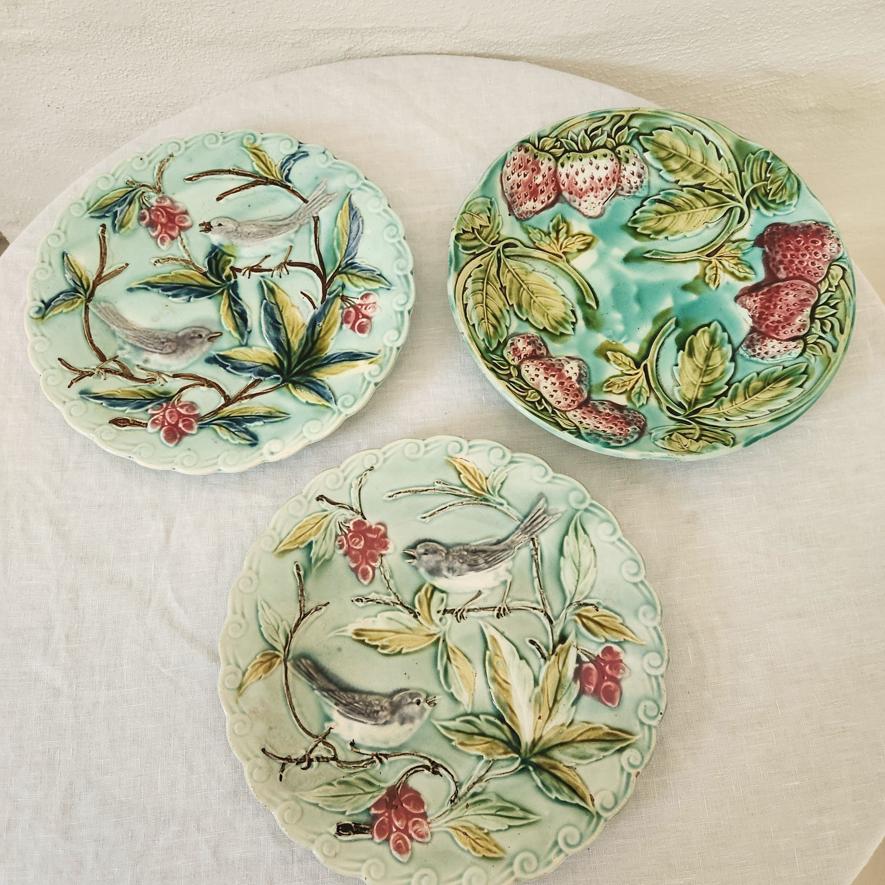 Antique French Plate - Strawberries