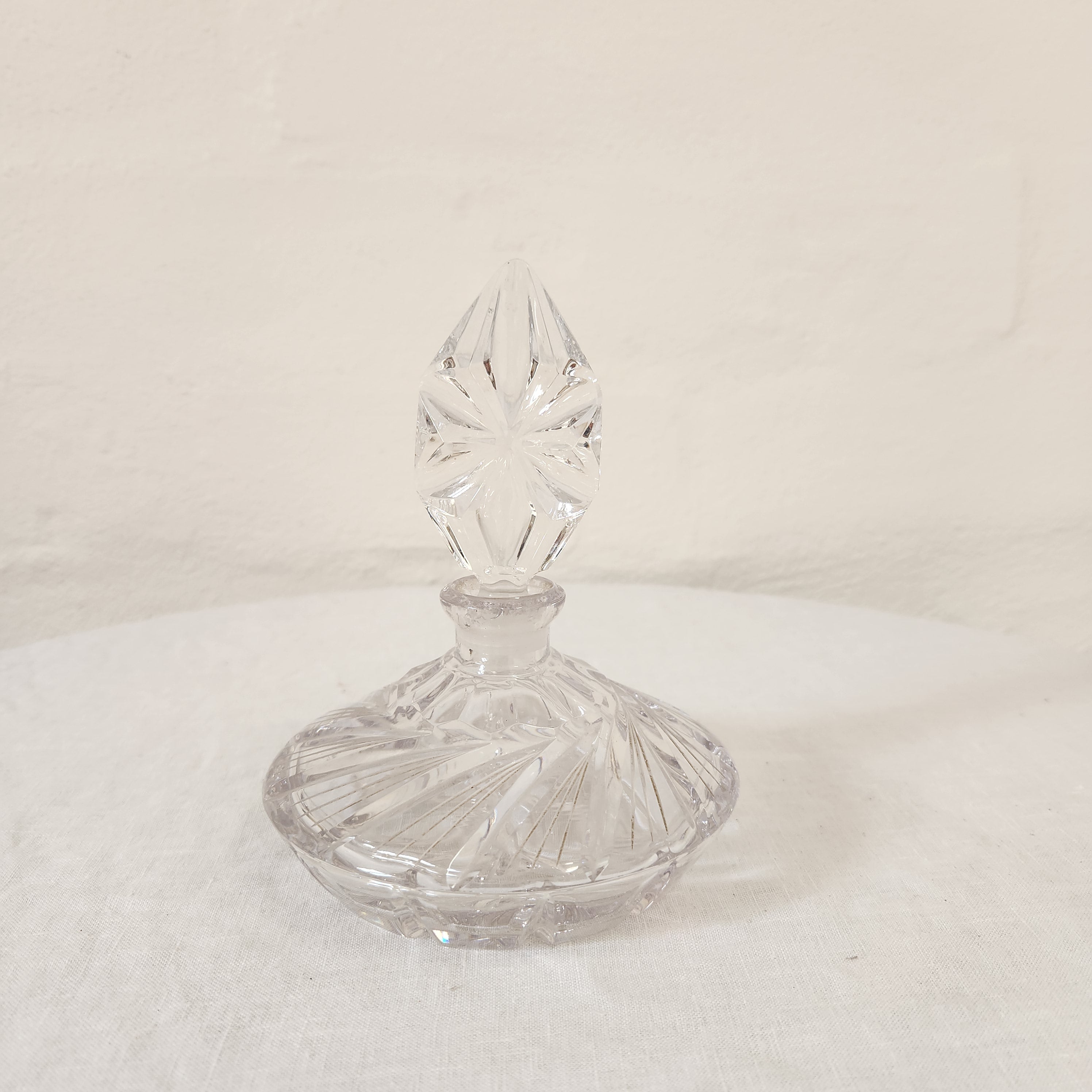 Vintage French Hand Cut Crystal Perfume Bottle