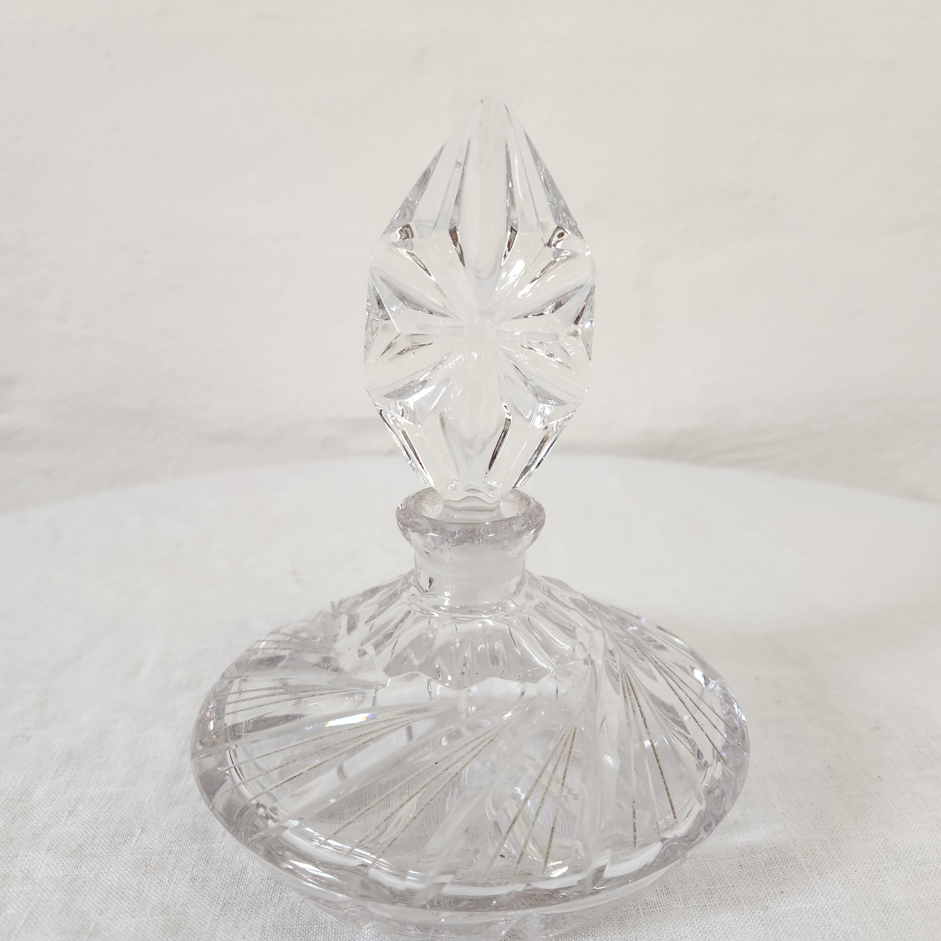 Vintage French Hand Cut Crystal Perfume Bottle