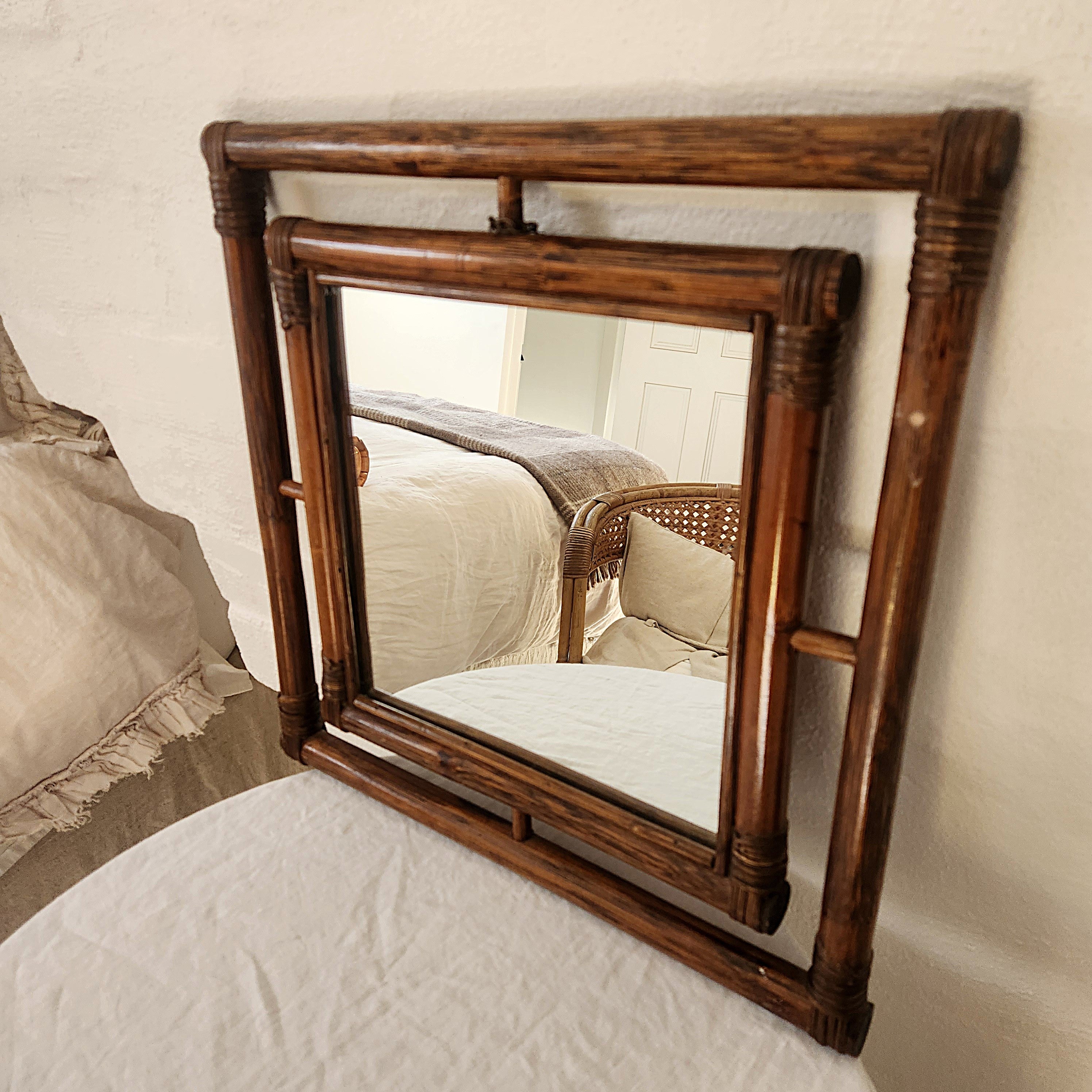 Vintage Bamboo Mirror