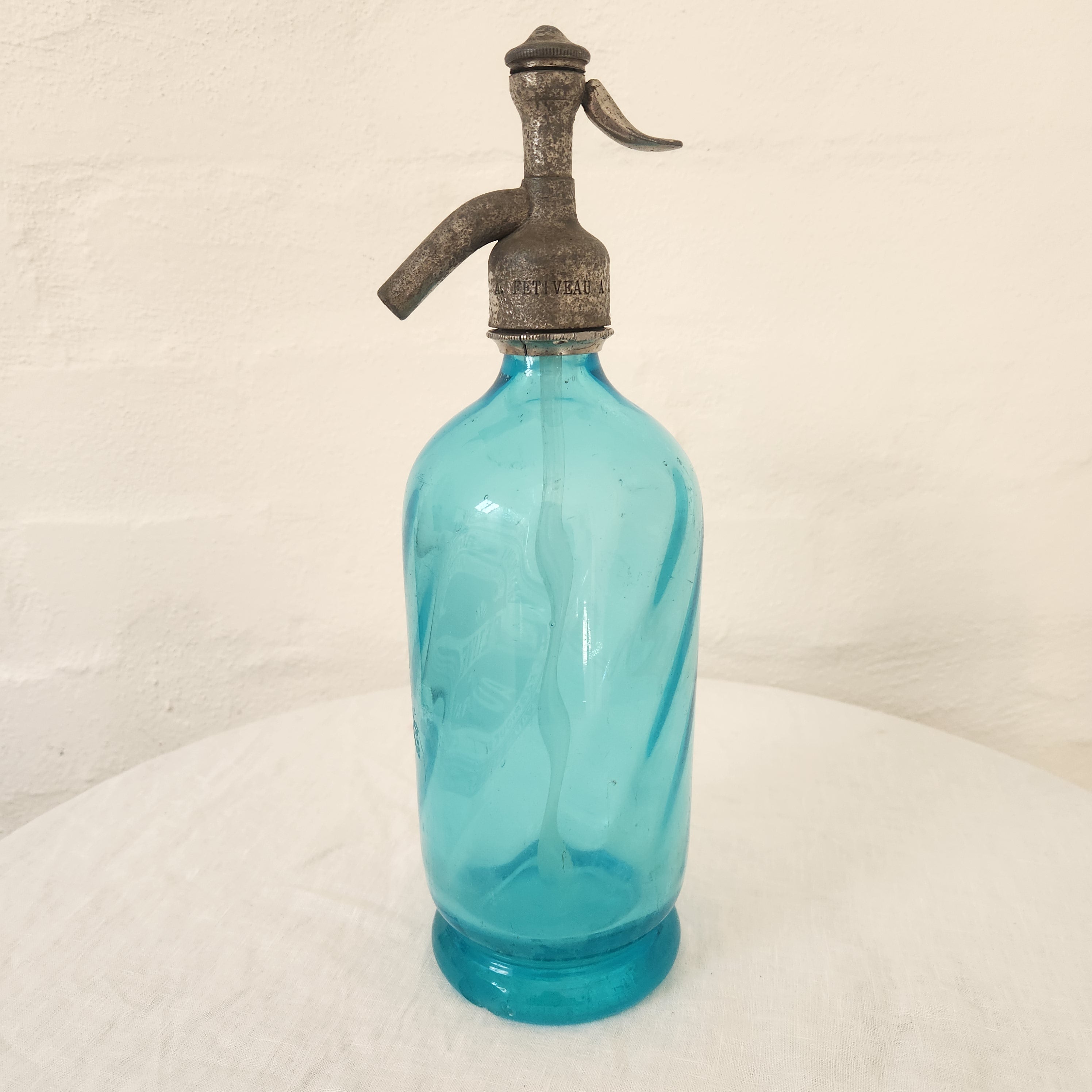 Vintage French Soda Siphon - Blue