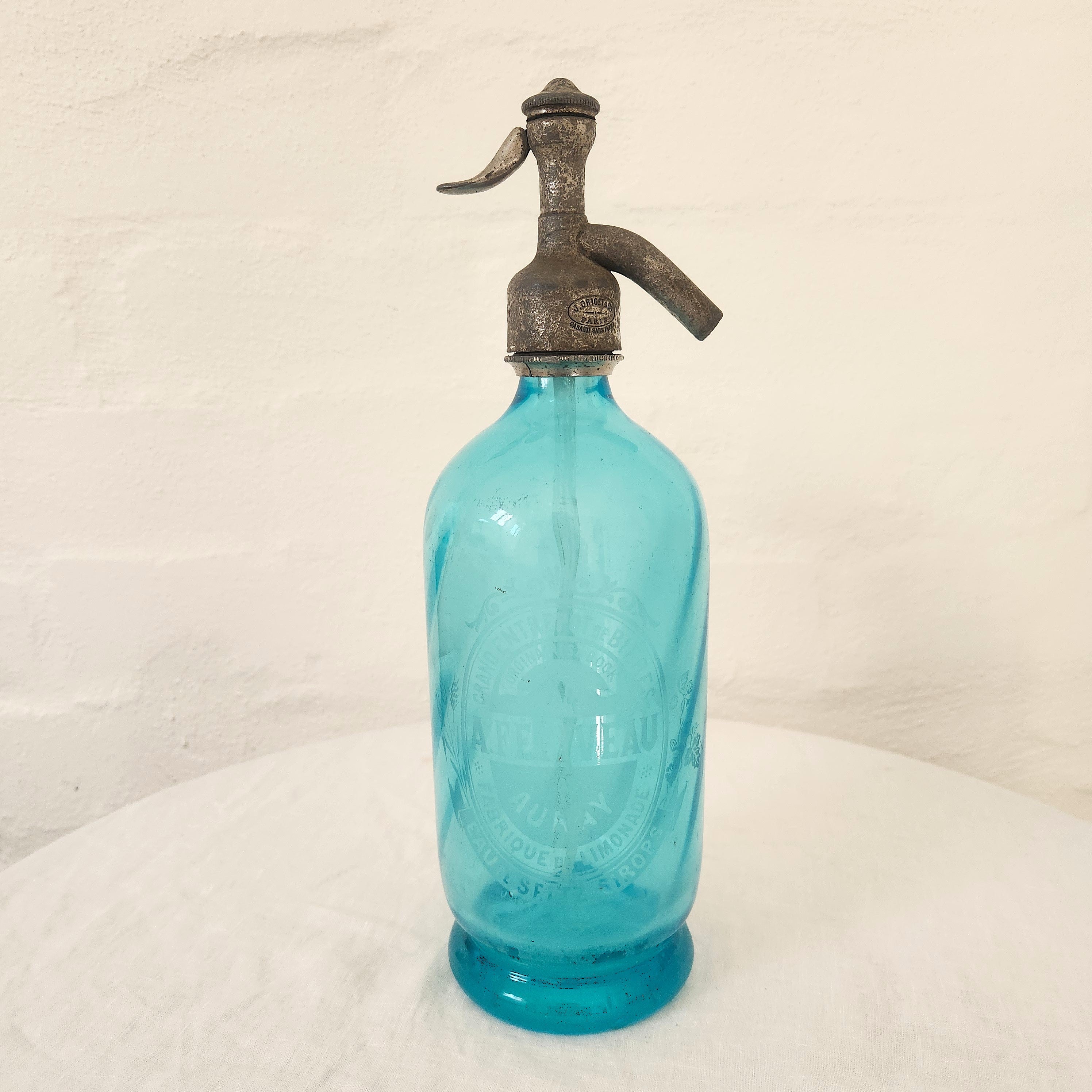 Vintage French Soda Siphon - Blue