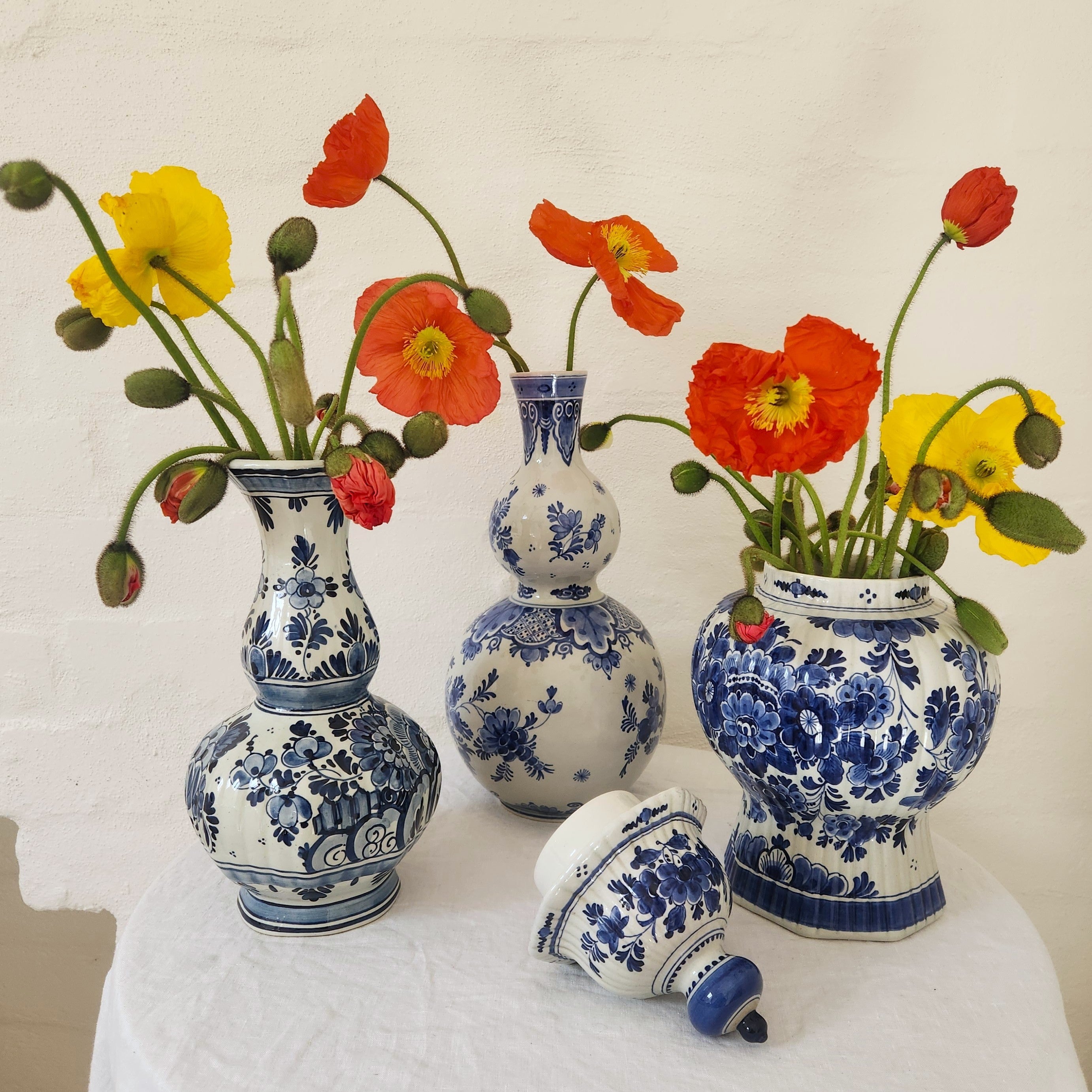 Delft Hand Painted Blue and White Double Gourd Vase
