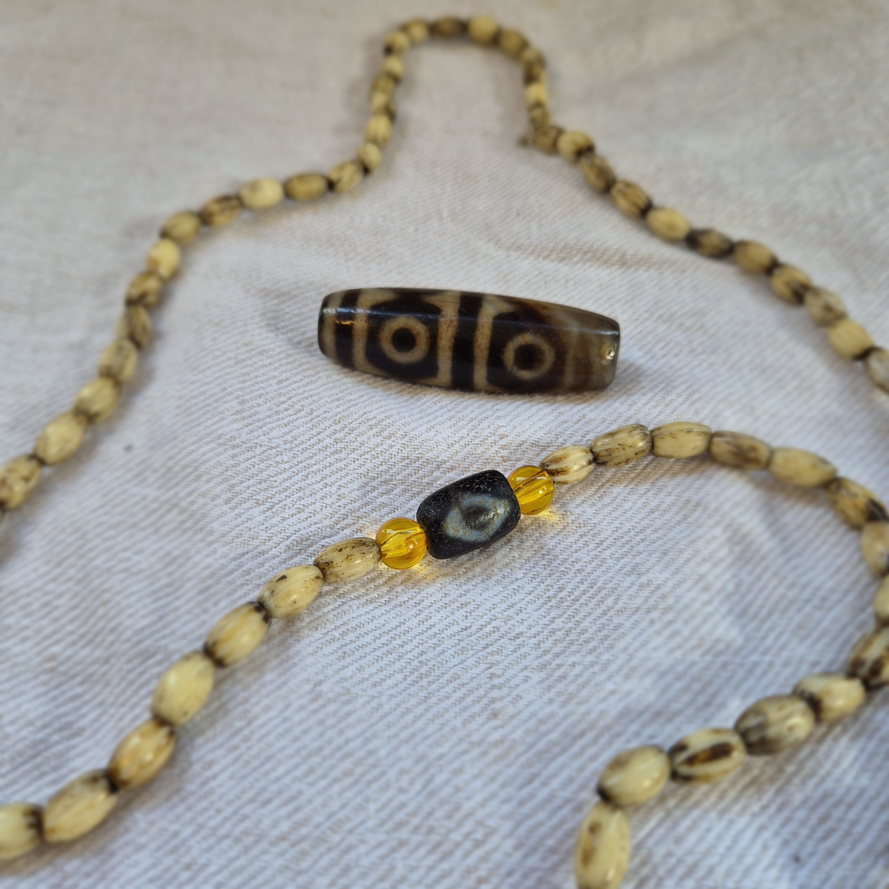 Vintage Tibetan Dzi Bead Necklace