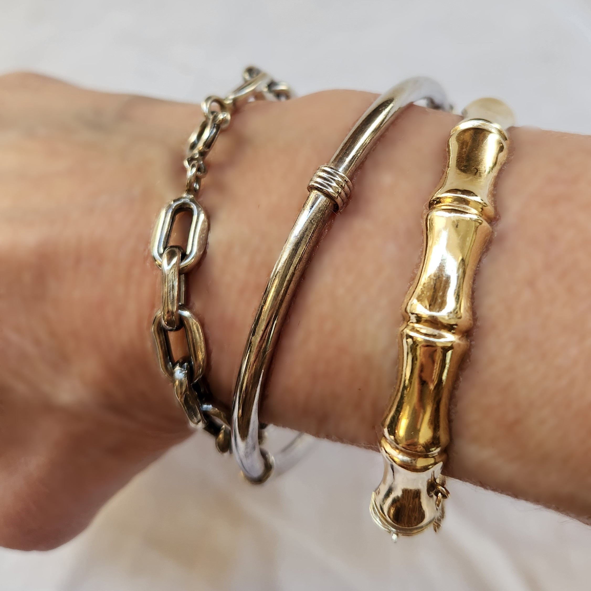 Slim Vintage Sterling Silver Bangle