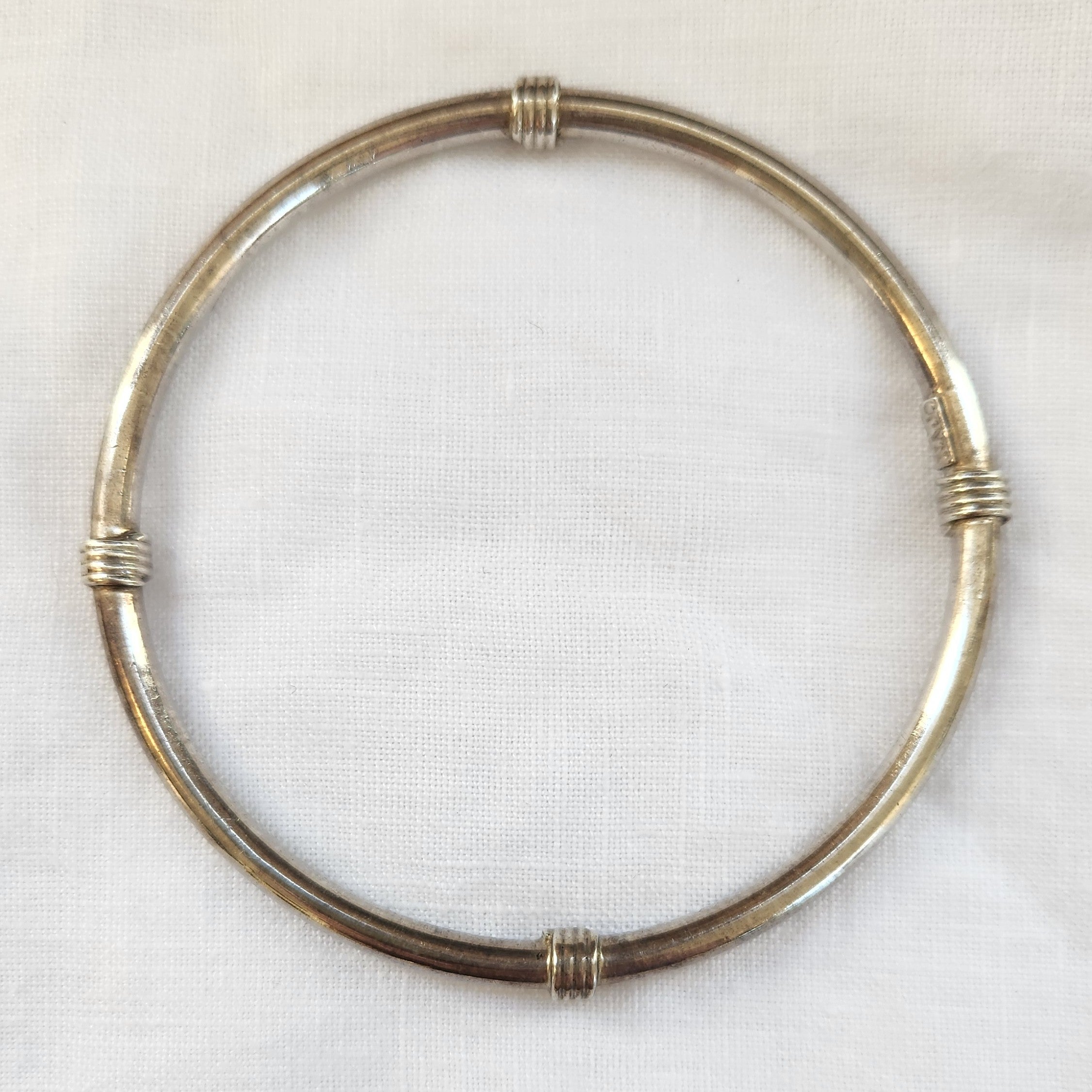 Slim Vintage Sterling Silver Bangle