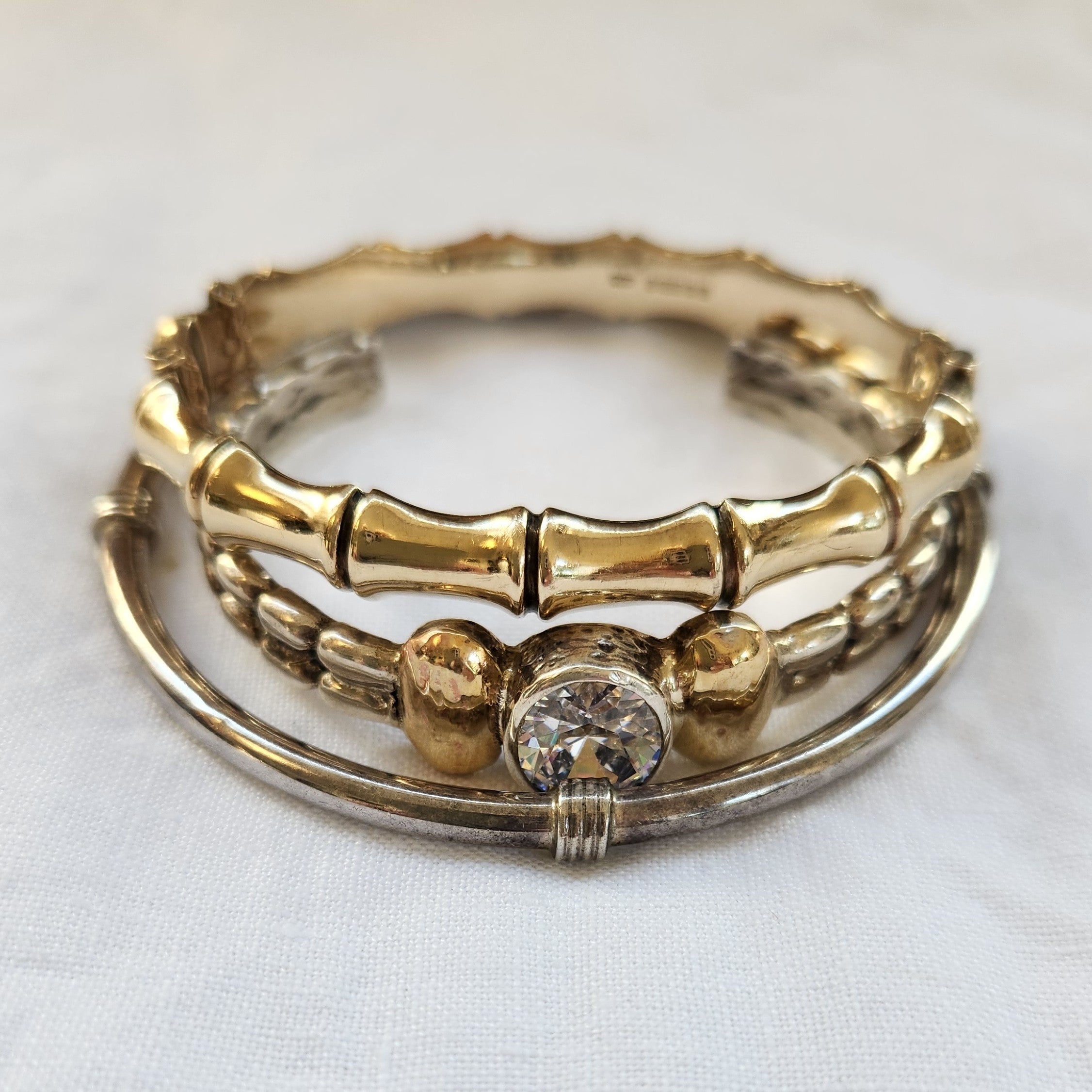 Slim Vintage Sterling Silver Bangle