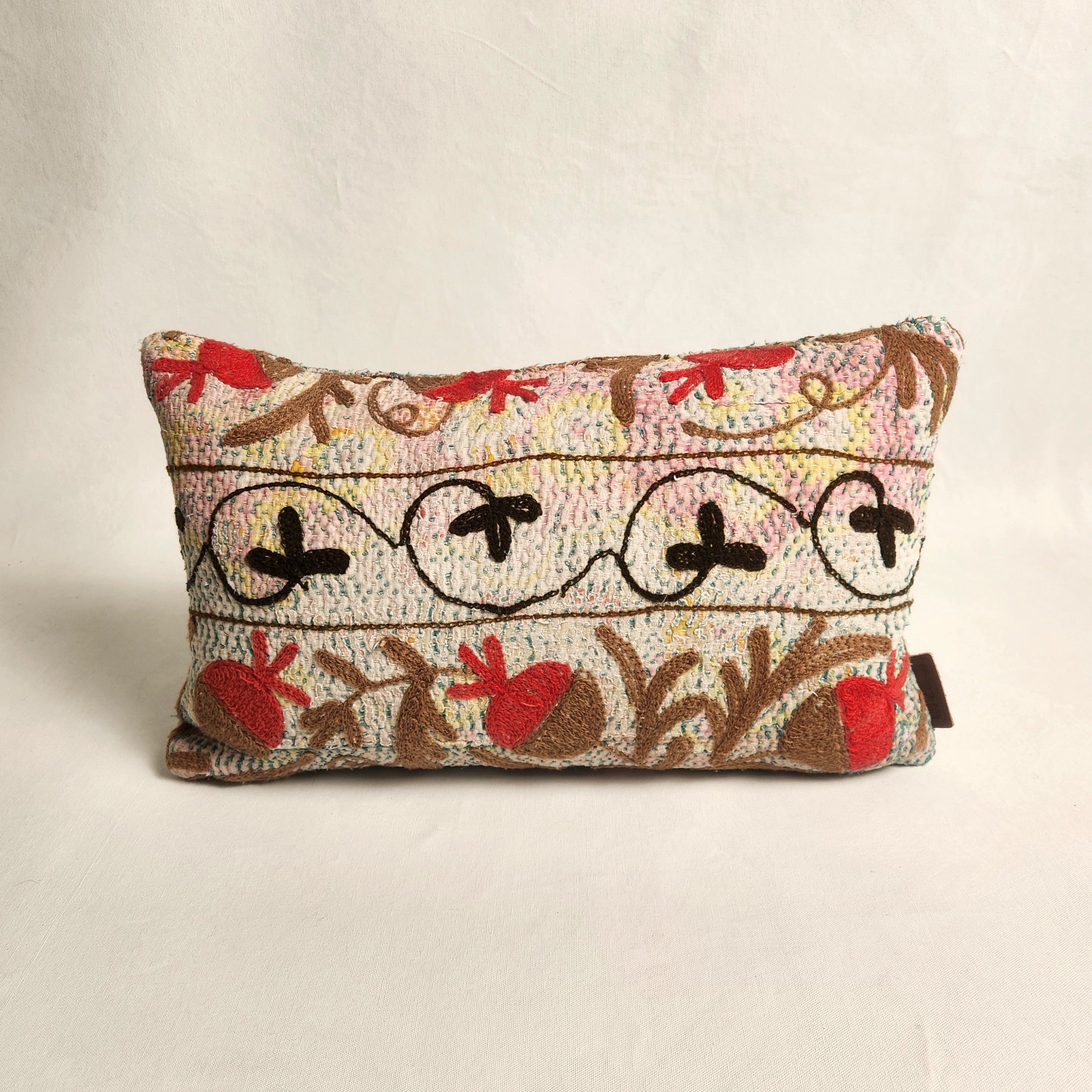 Suzani Cushion #29 - Red, Brown, Black 30x50