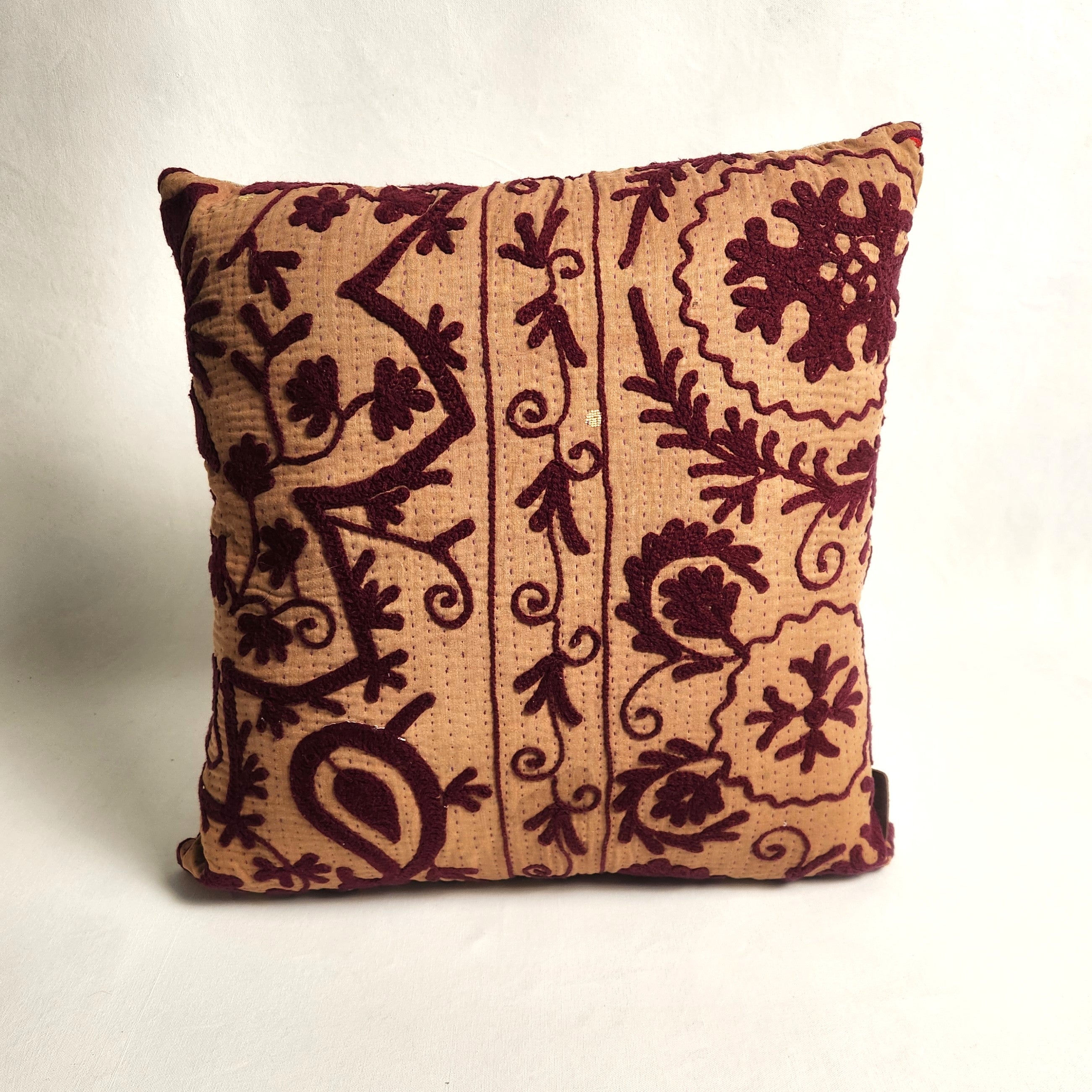 Suzani Cushion #31 - Orange and Red 50x50