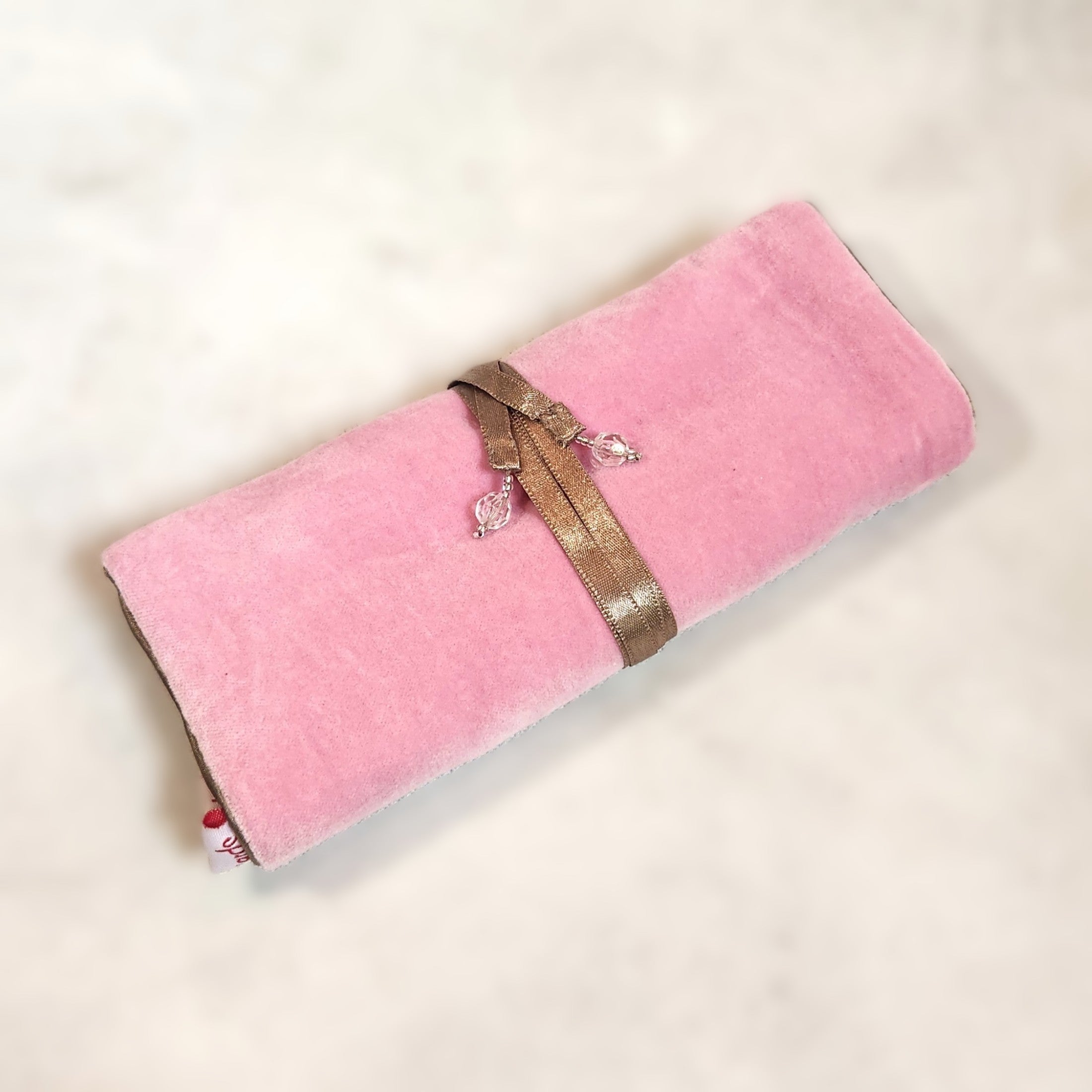 Velvet Jewellery Roll - Dusty Pink